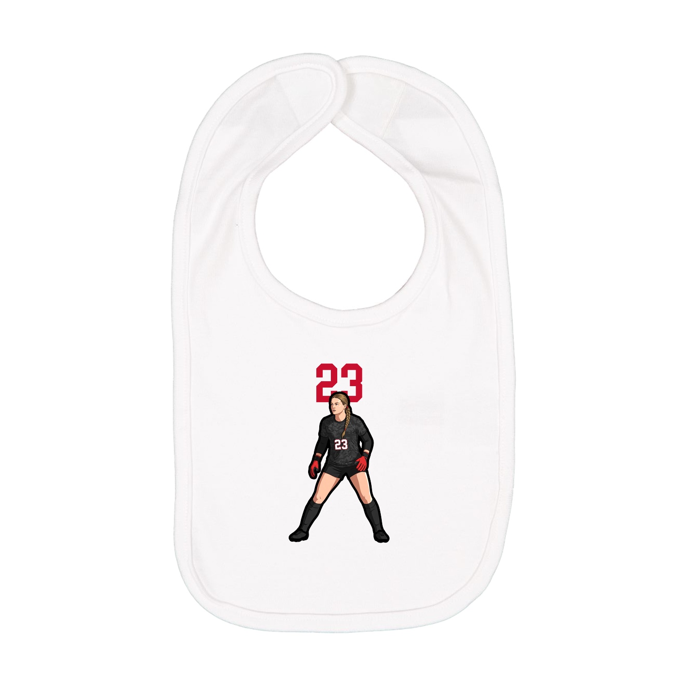 Infant Bib — Number Top in White