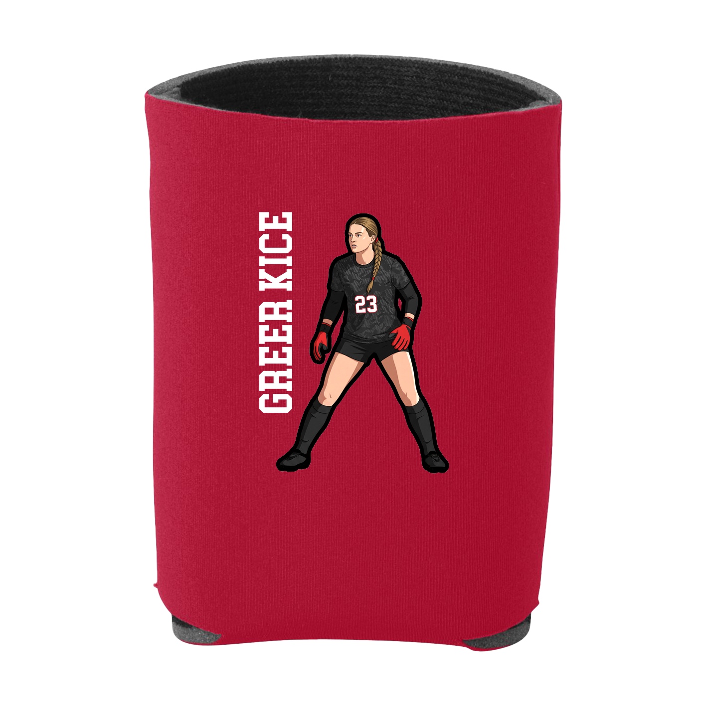Can Holder — Name Vertical in Red