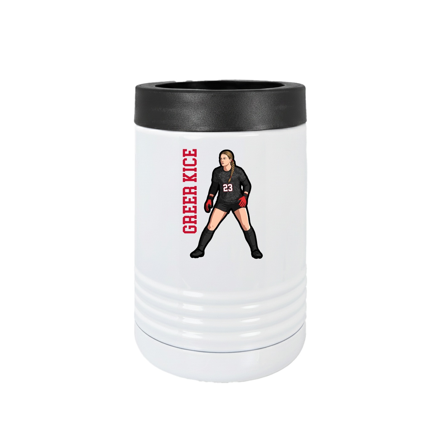 Beverage Holder — Name Vertical in White