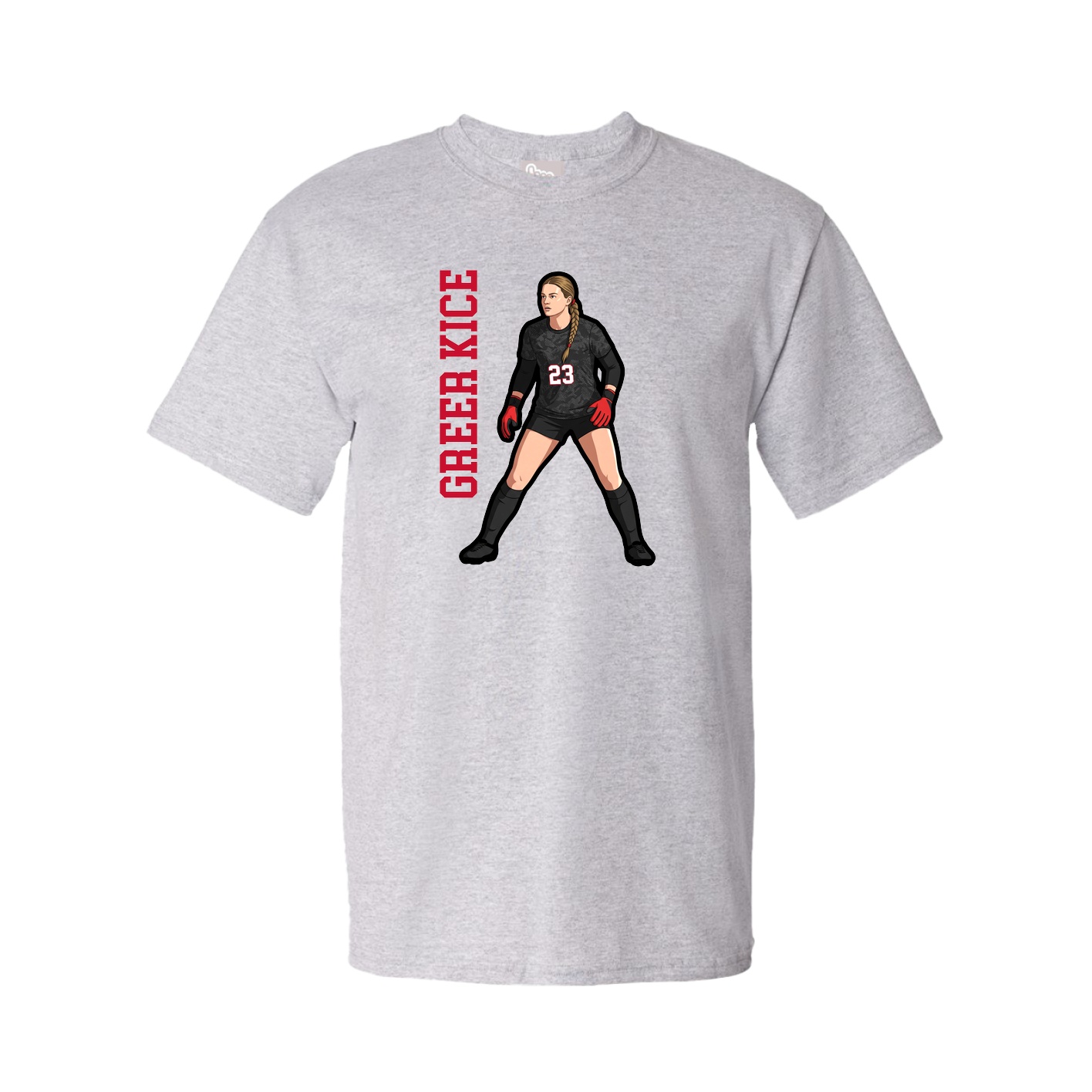 Tee — Name Vertical in Grey