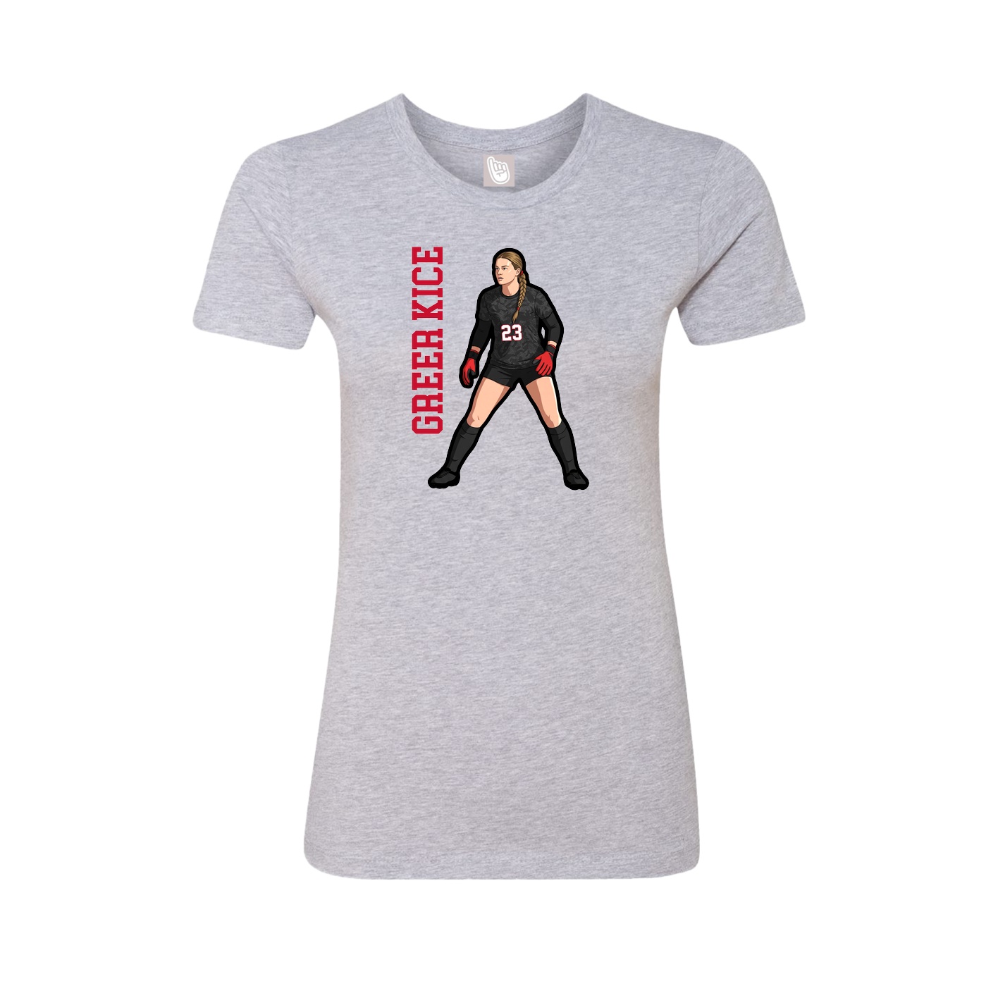 Womens Tee — Name Vertical in Grey
