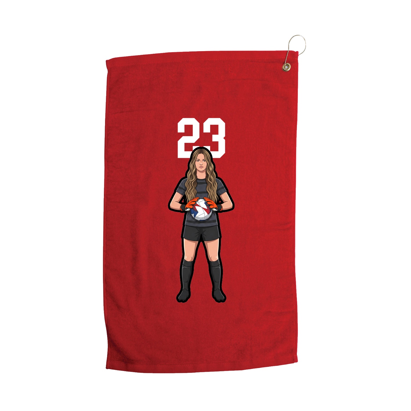 Golf Towel — Number Top in Red