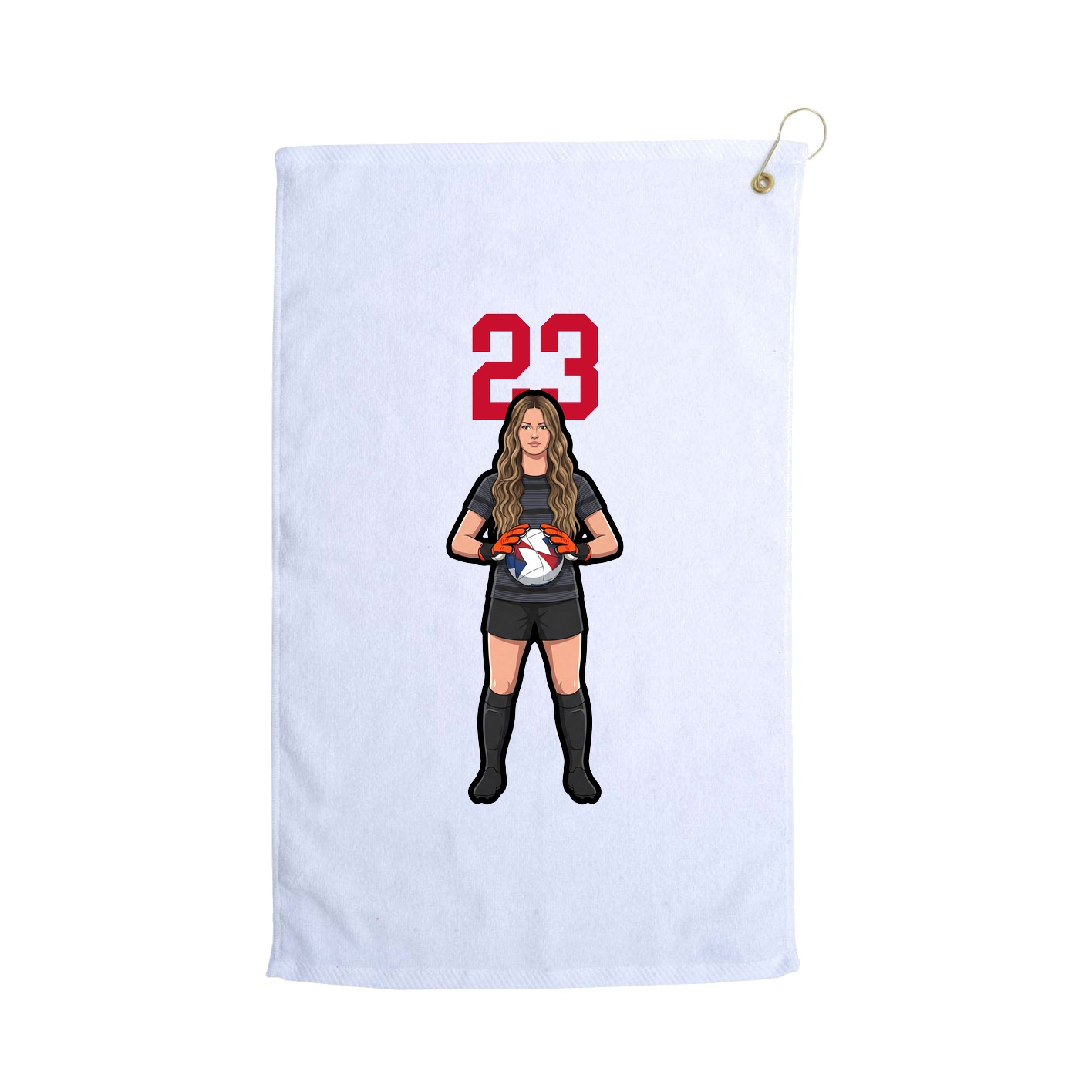 Golf Towel — Number Top in White