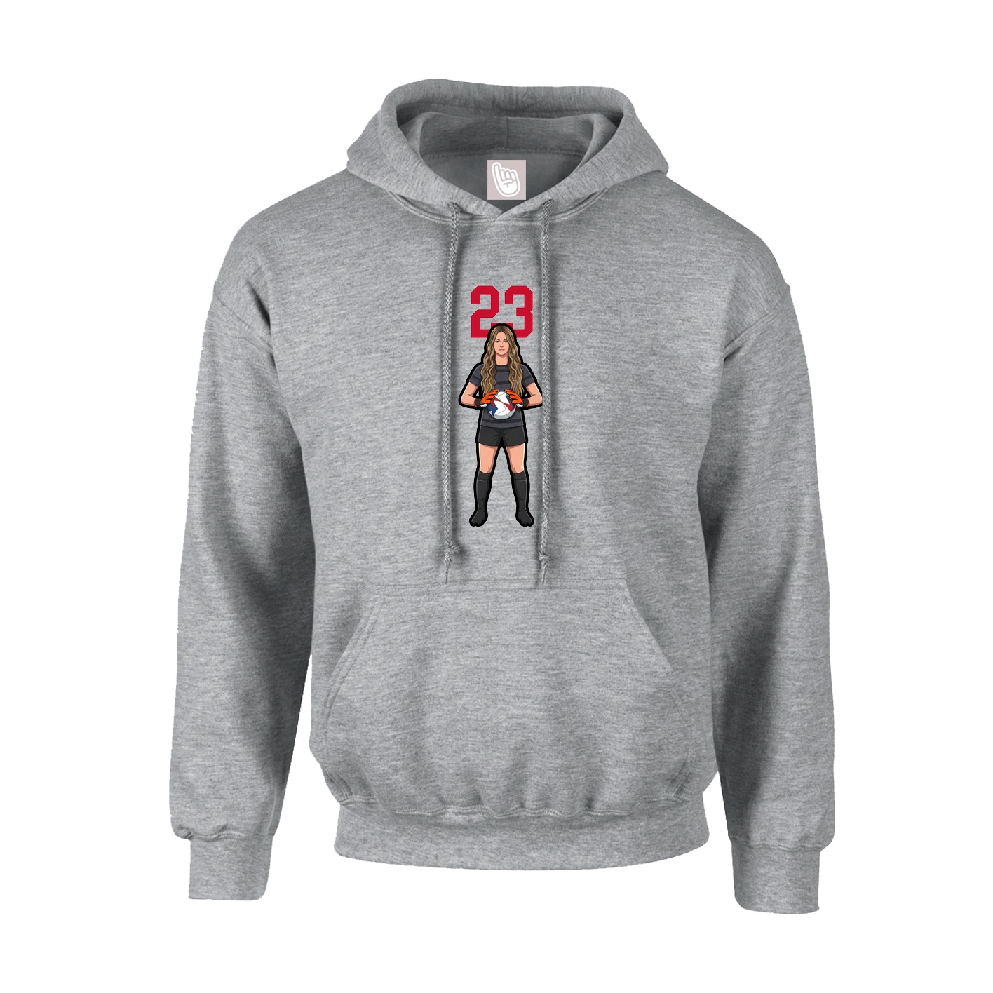 Hoodie — Number Top in Grey