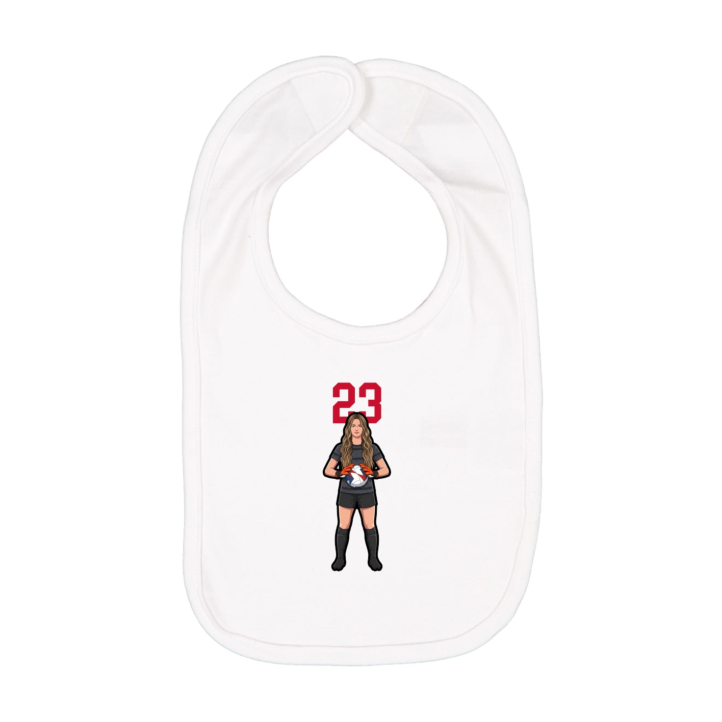Infant Bib — Number Top in White