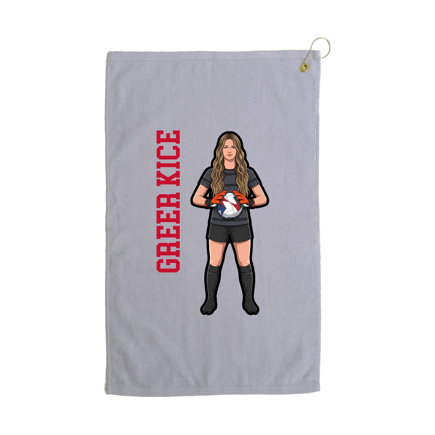Golf Towel — Name Vertical in Grey