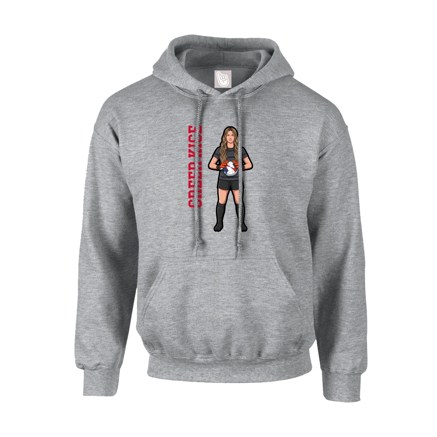 Hoodie — Name Vertical in Grey
