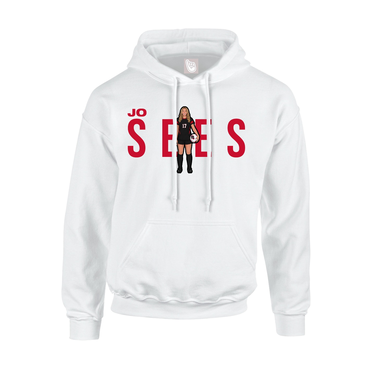 Youth Hoodie — Player Name in White