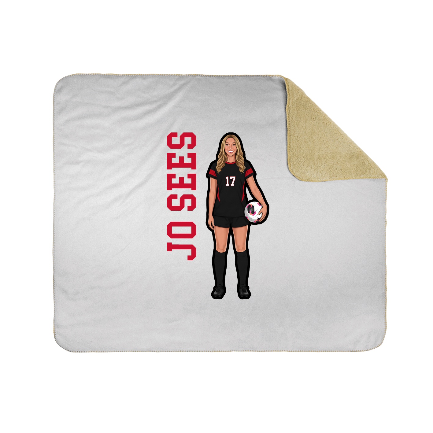 Throw Blanket — Name Vertical in White