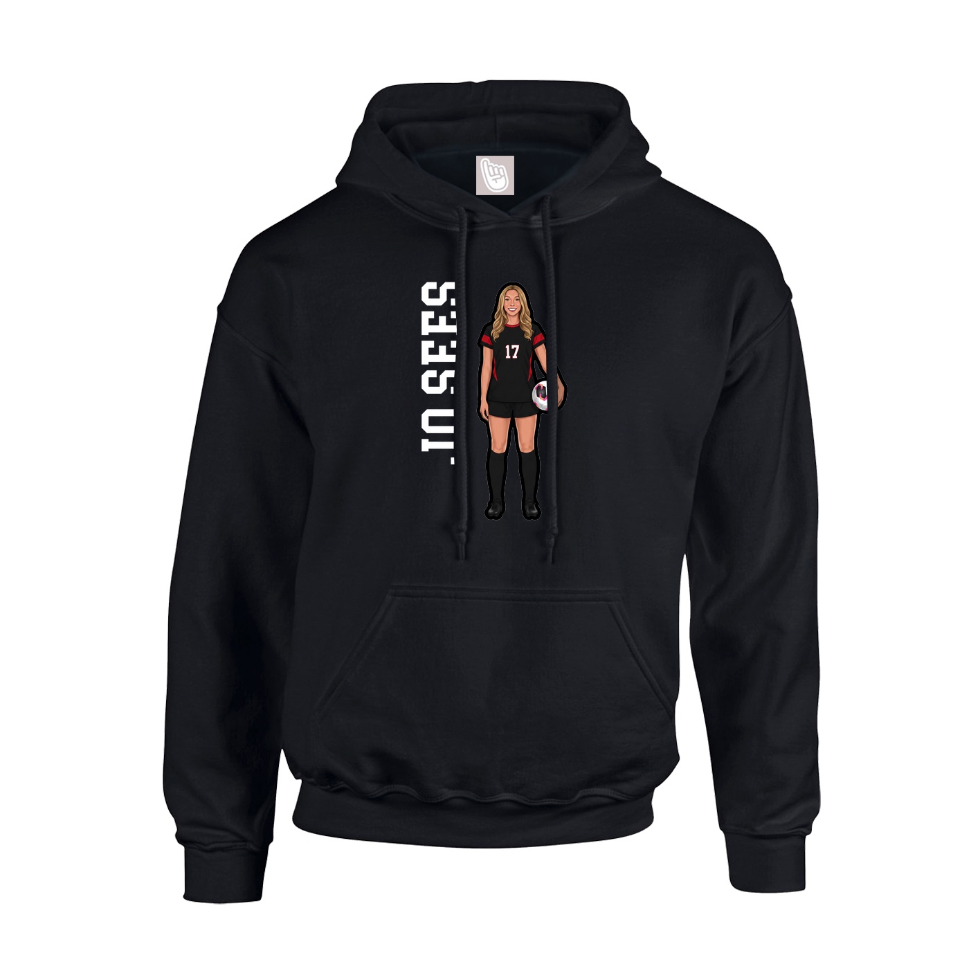 Youth Hoodie — Name Vertical in Black