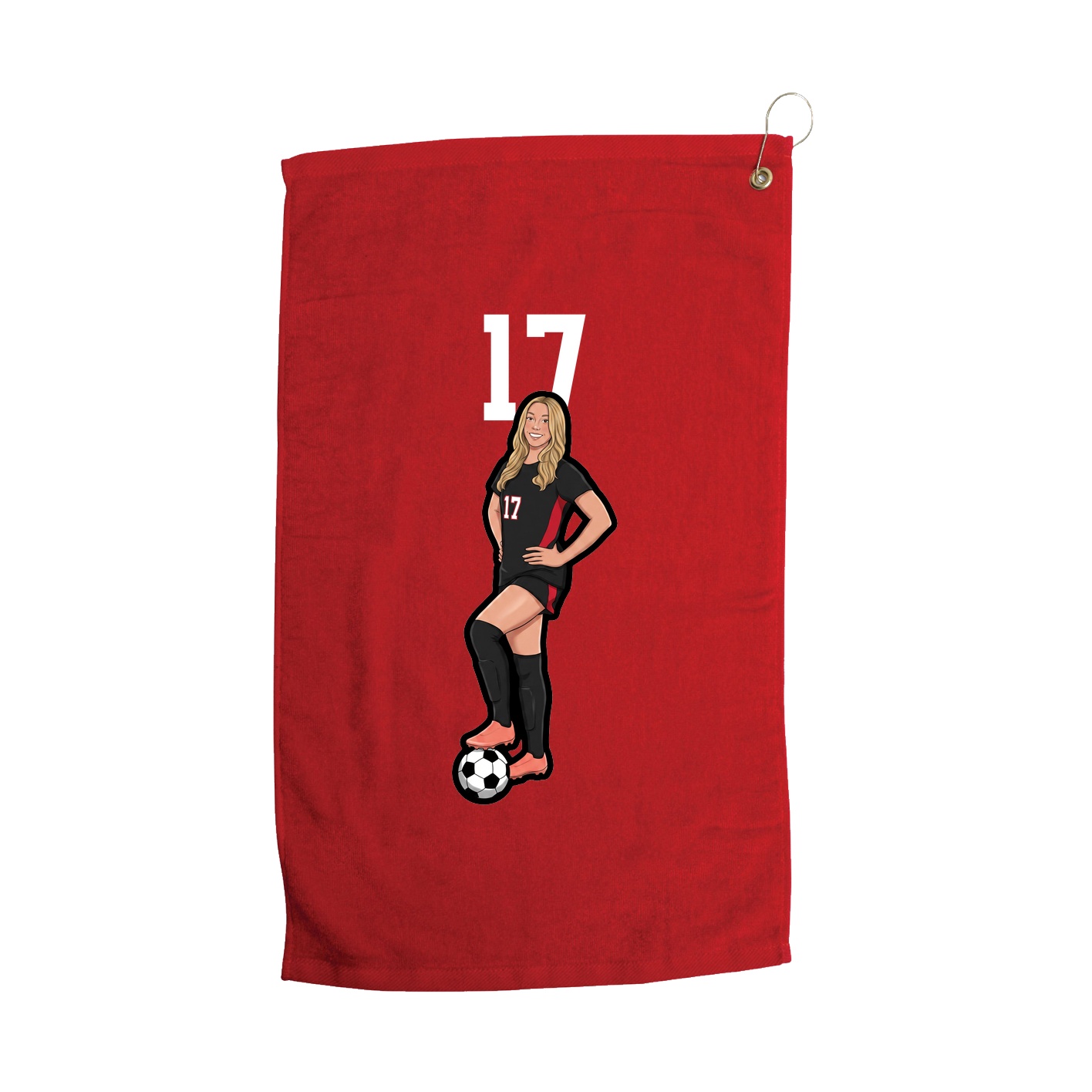 Golf Towel — Number Top in Red
