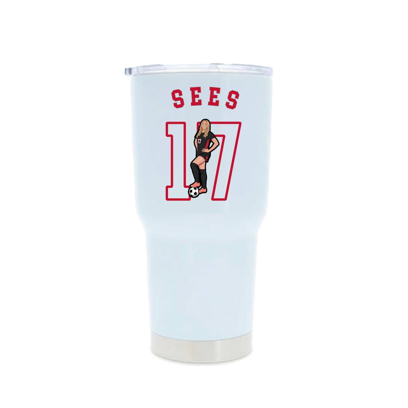30oz Stainless Steel Tumbler — Shirsey Arch in White