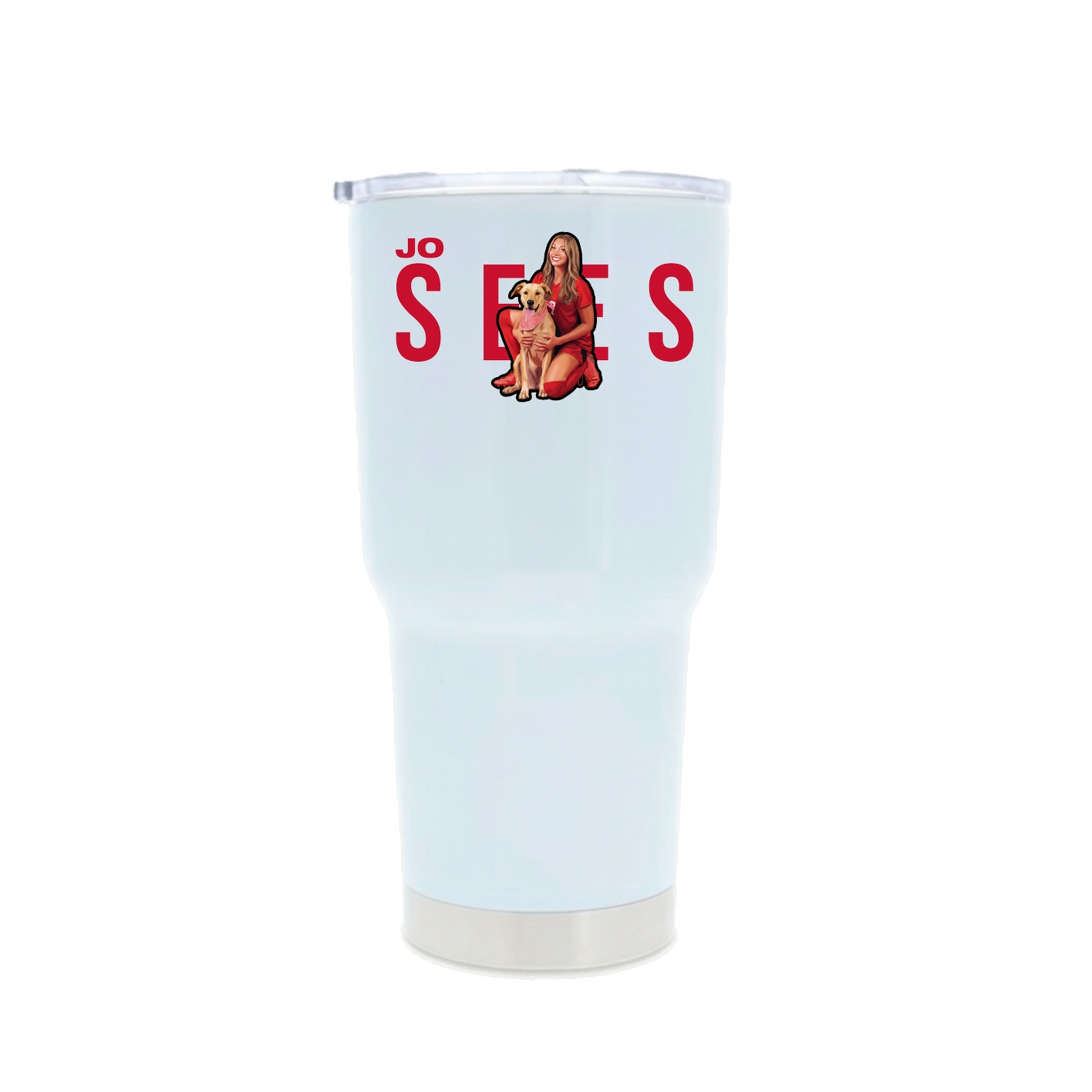 30oz Stainless Steel Tumbler — Player Name in White