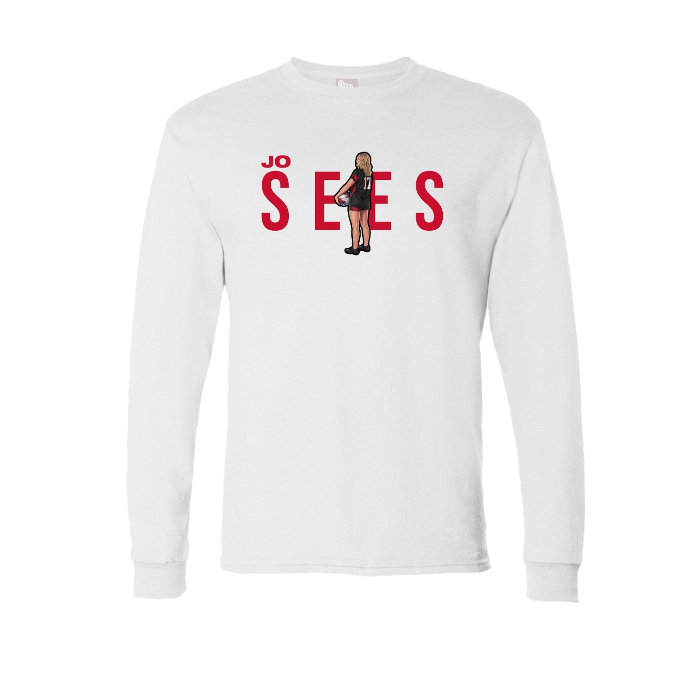 Long Sleeve Tee — Player Name in White