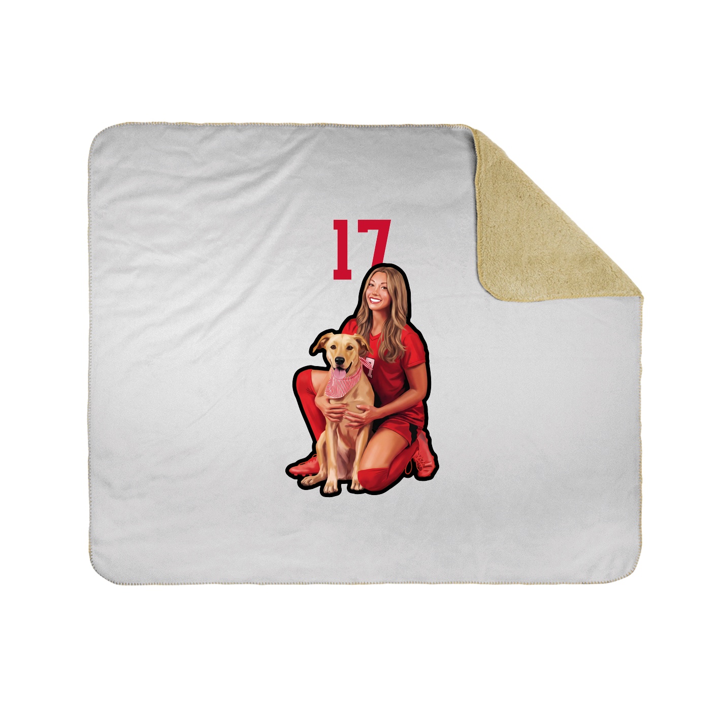 Throw Blanket — Number Top in White