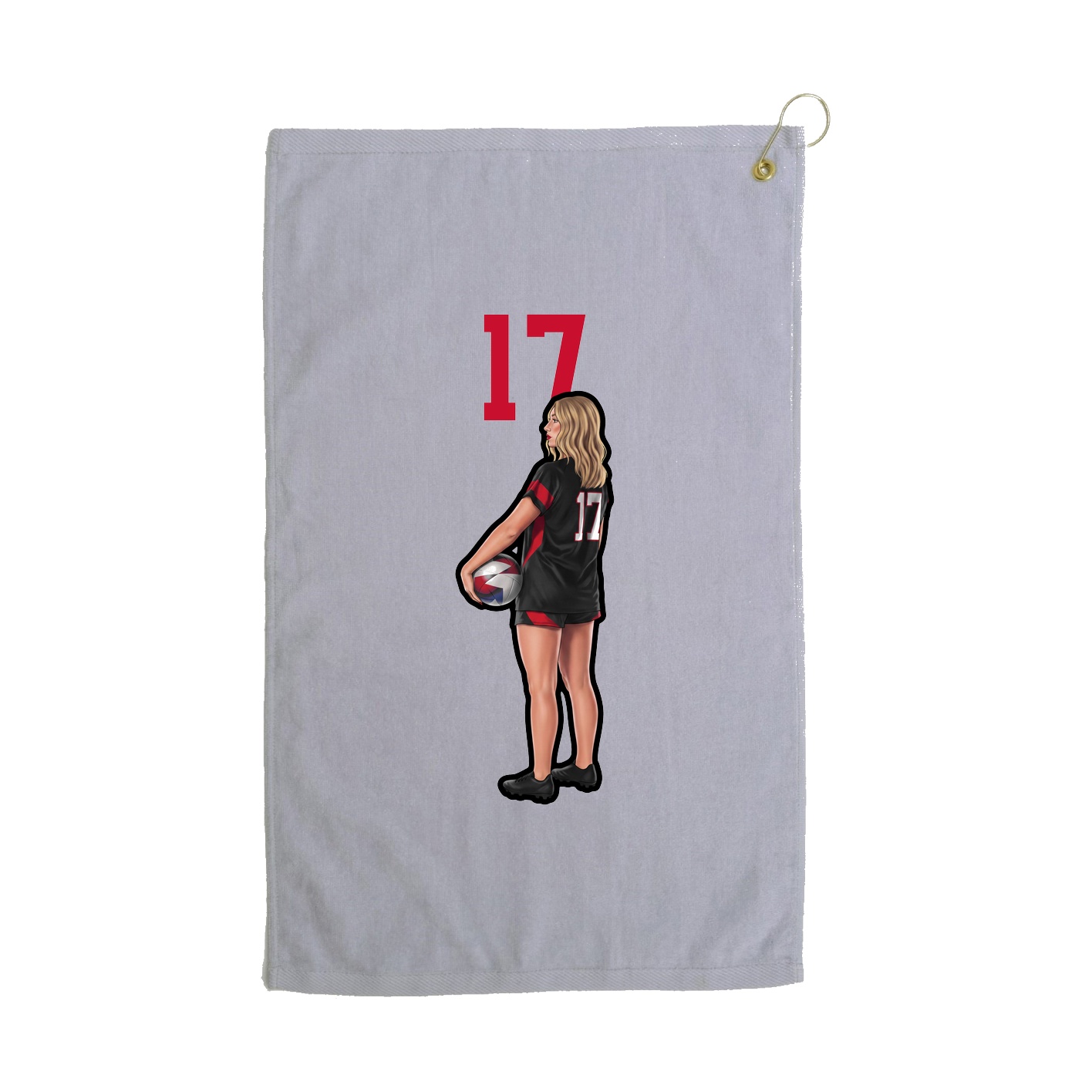 Golf Towel — Number Top in Grey