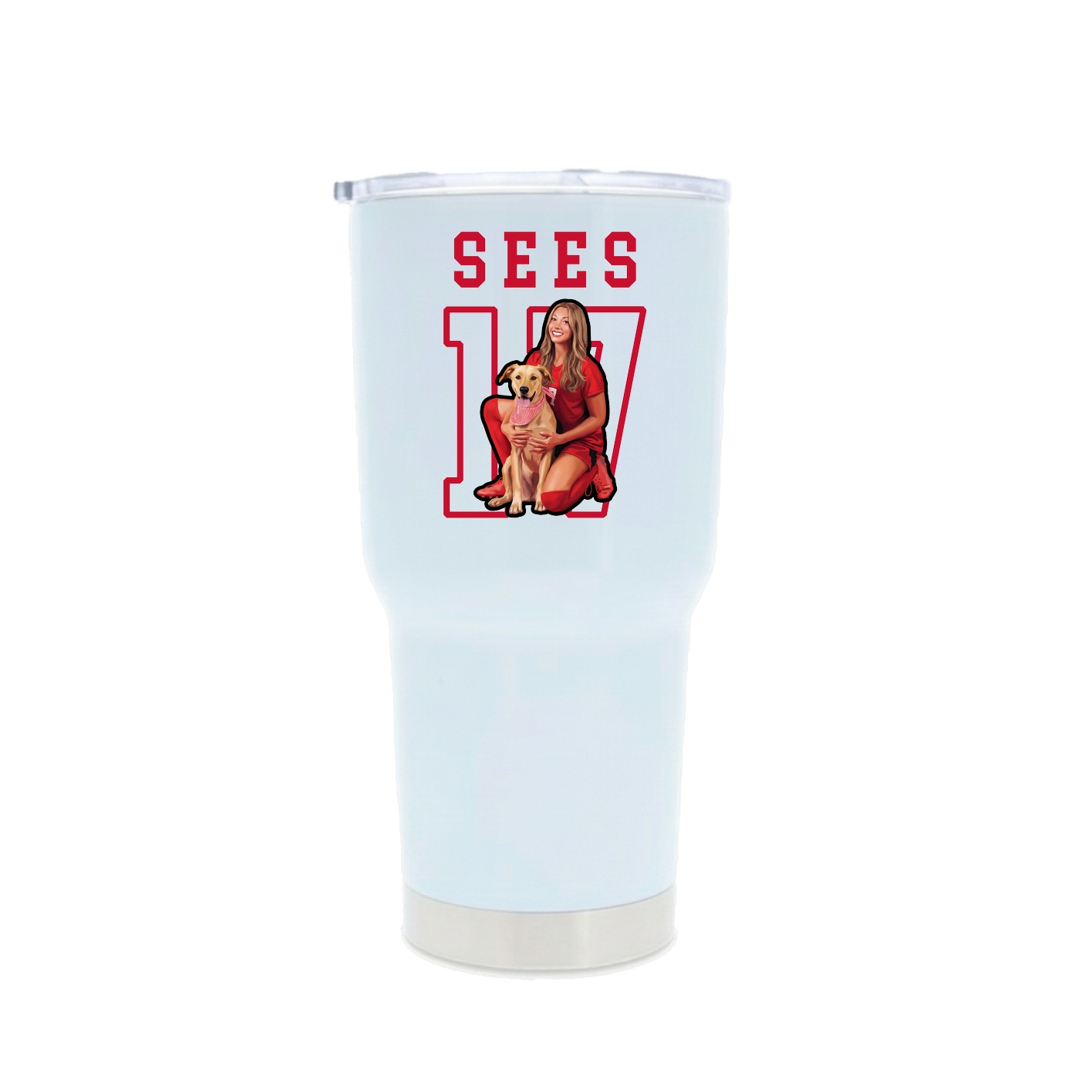 30oz Stainless Steel Tumbler — Shirsey in White