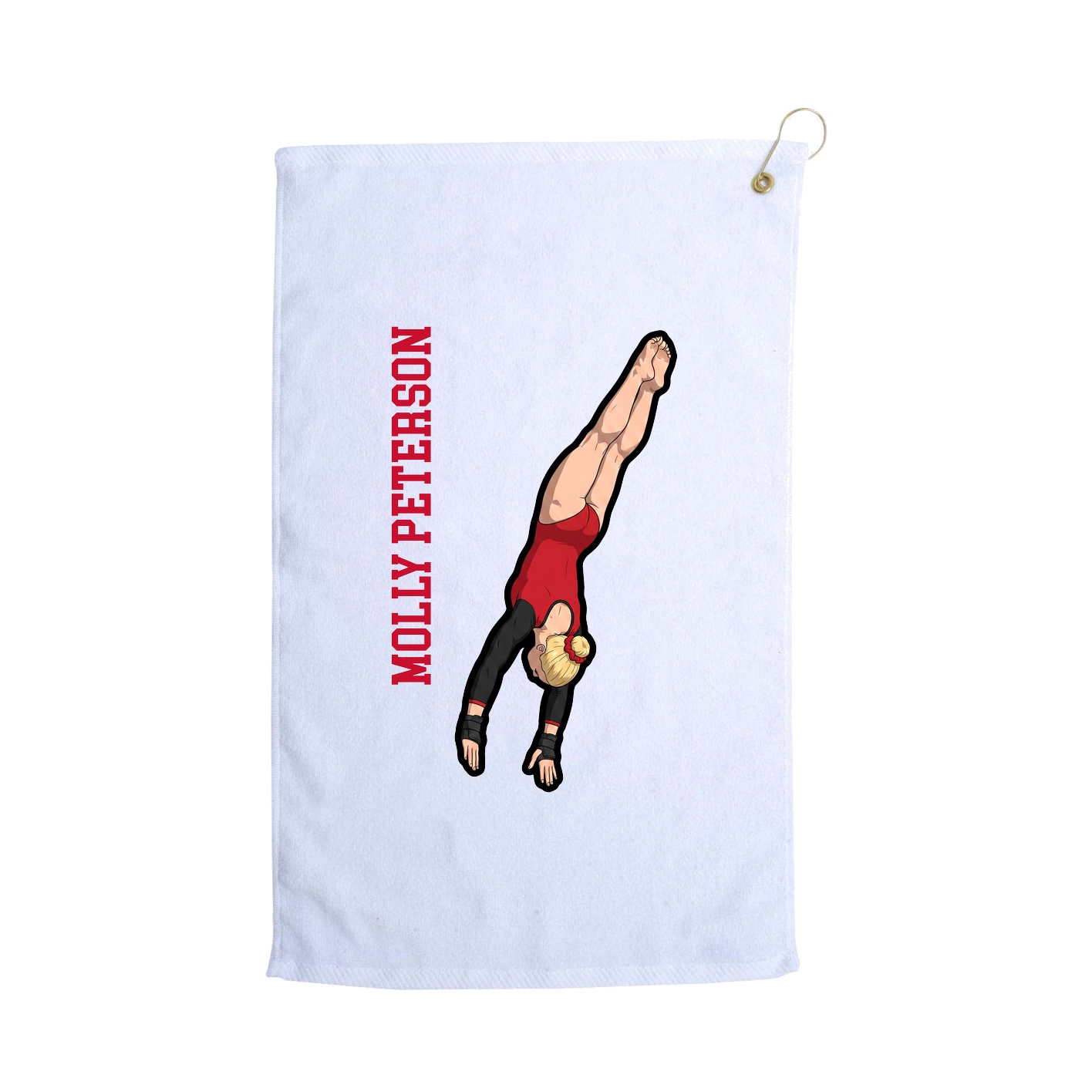 Golf Towel — Name Vertical in White