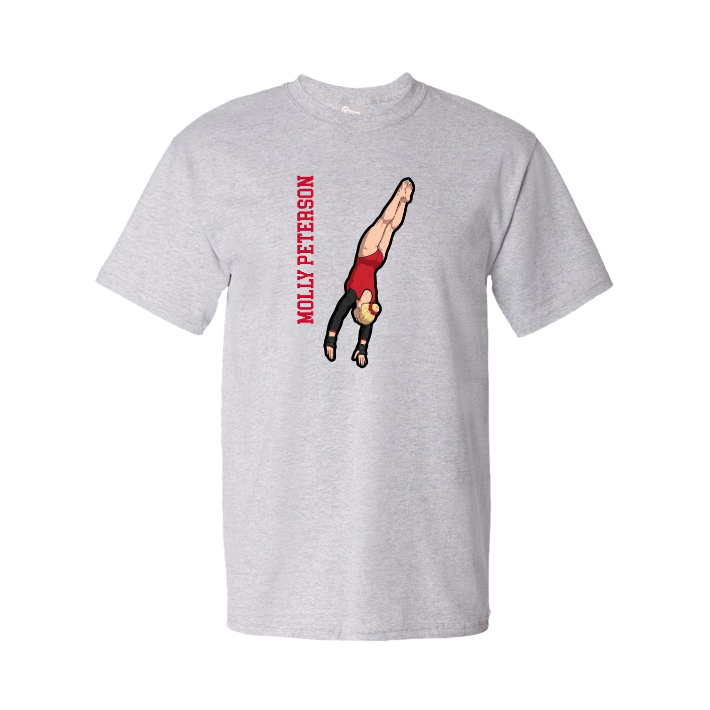 Tee — Name Vertical in Grey
