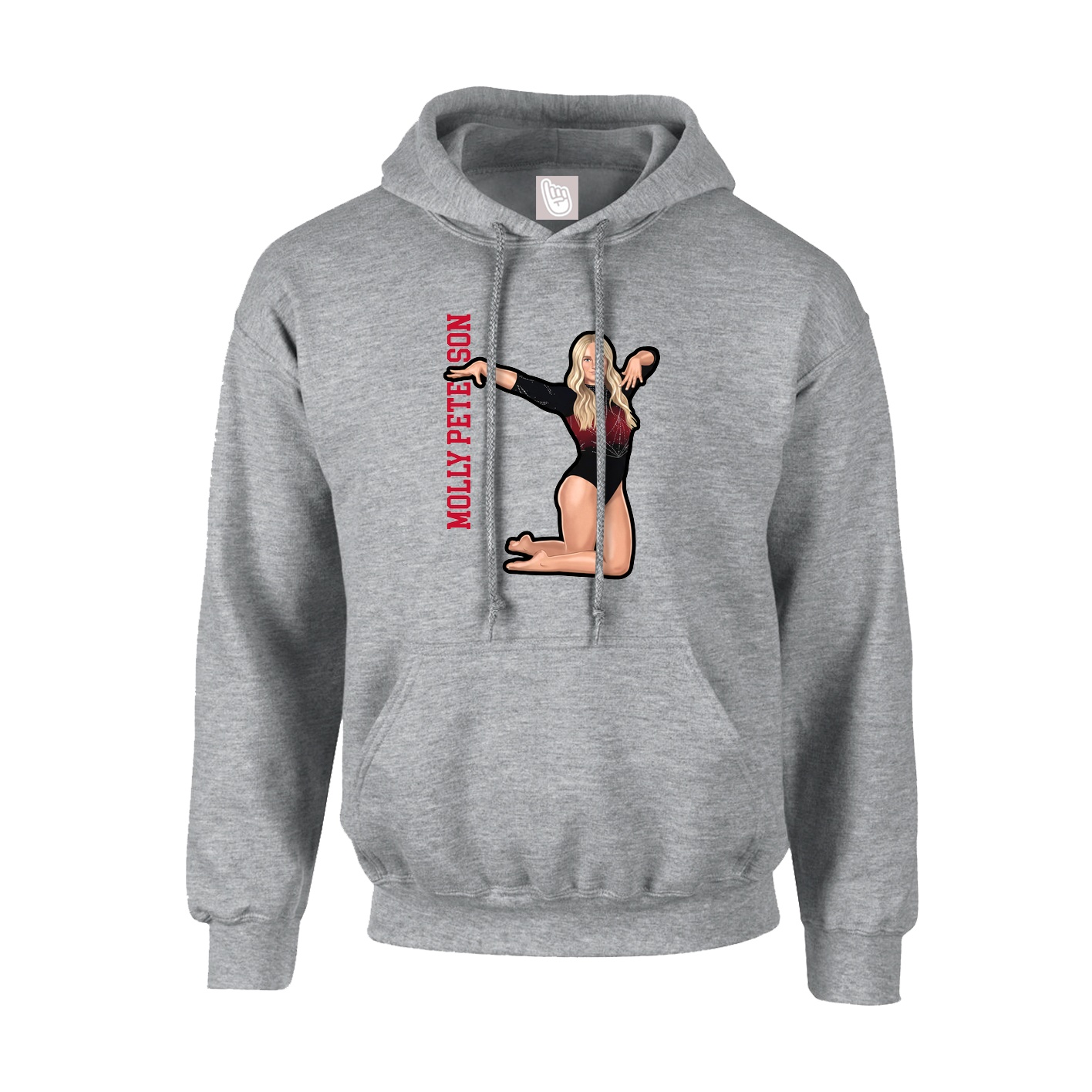 Hoodie — Name Vertical in Grey