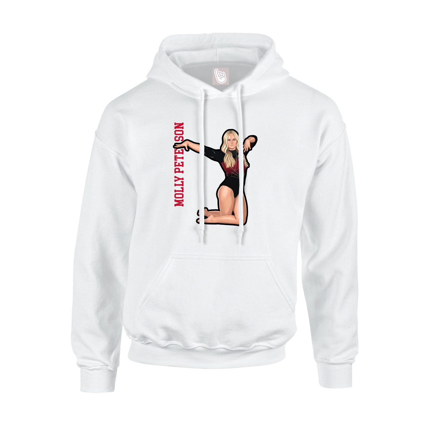 Youth Hoodie — Name Vertical in White