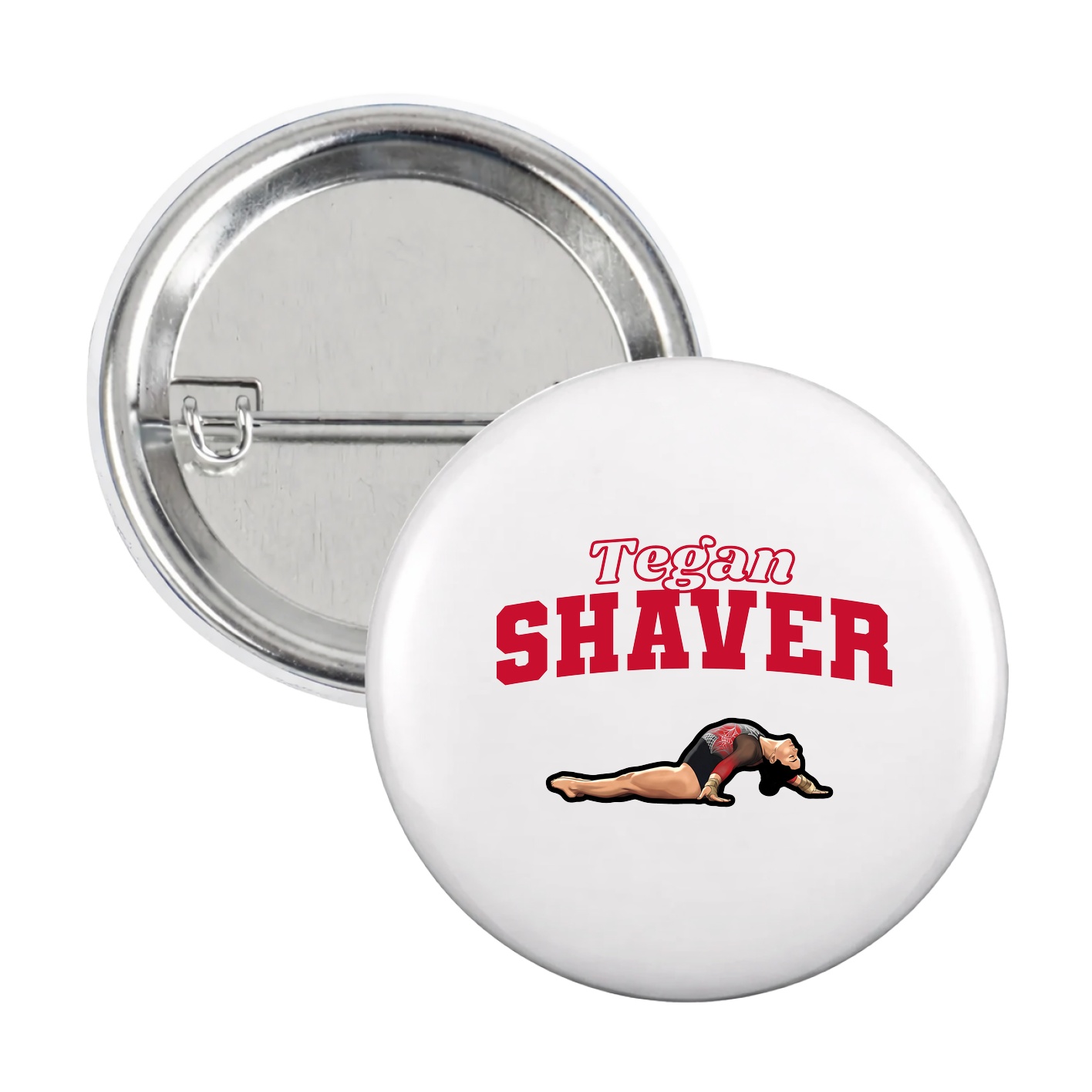 Game Day Button — Name Arch in White