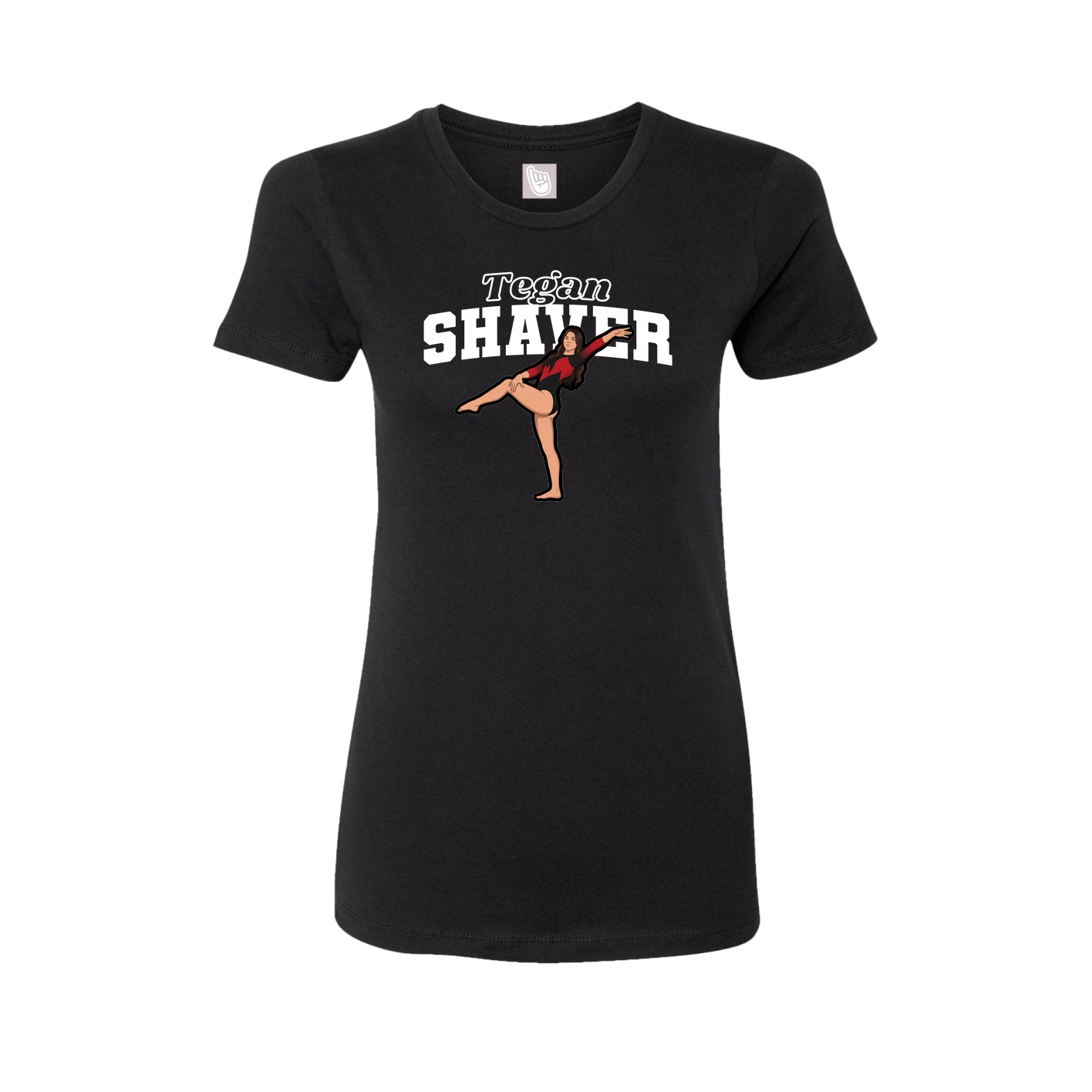Fitted Women's Tee — Name Arch in Black