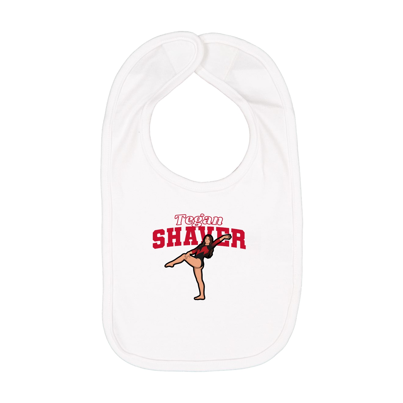 Infant Bib — Name Arch in White