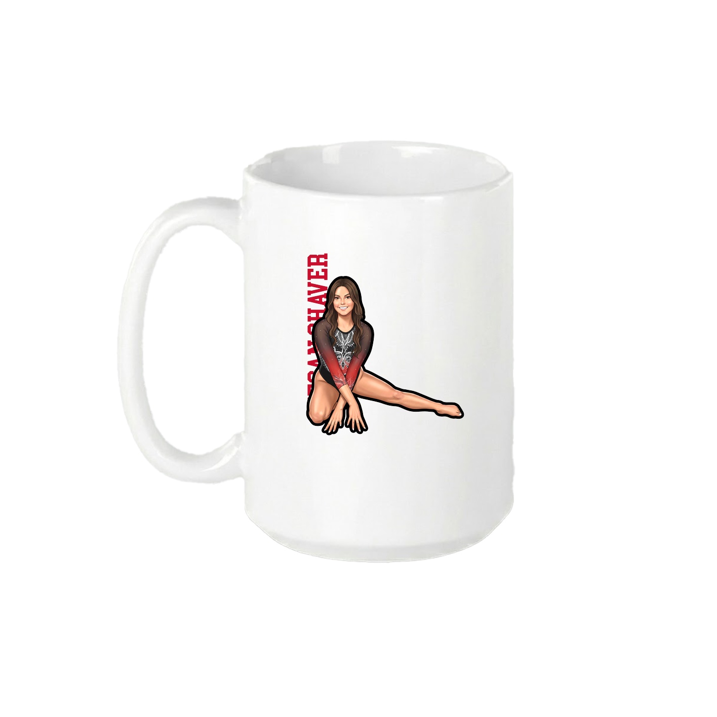 15oz Coffee Mug — Name Vertical in White