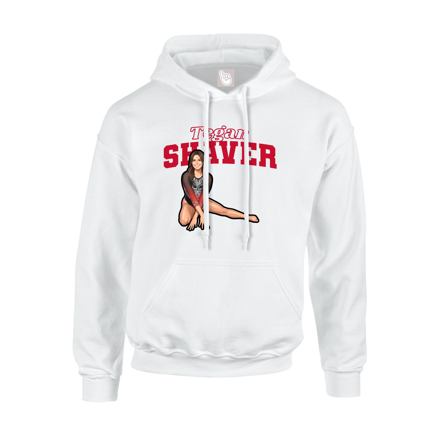 Youth Hoodie — Name Arch in White