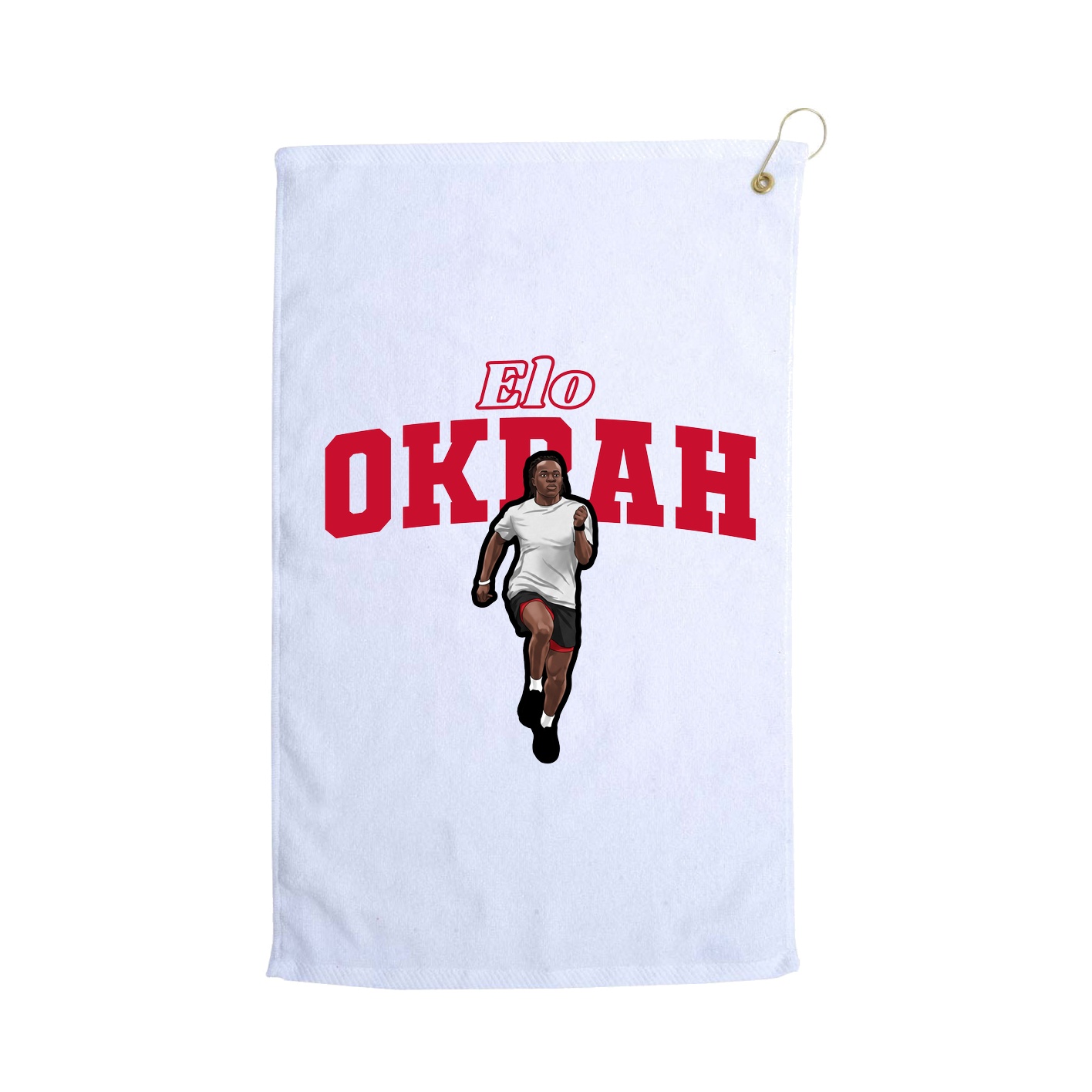 Golf Towel — Name Arch in White