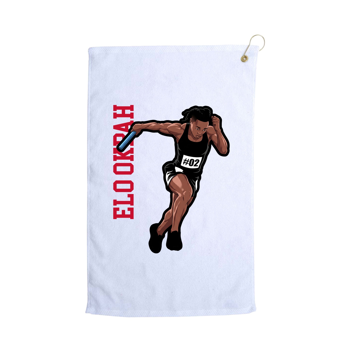 Golf Towel — Name Vertical in White