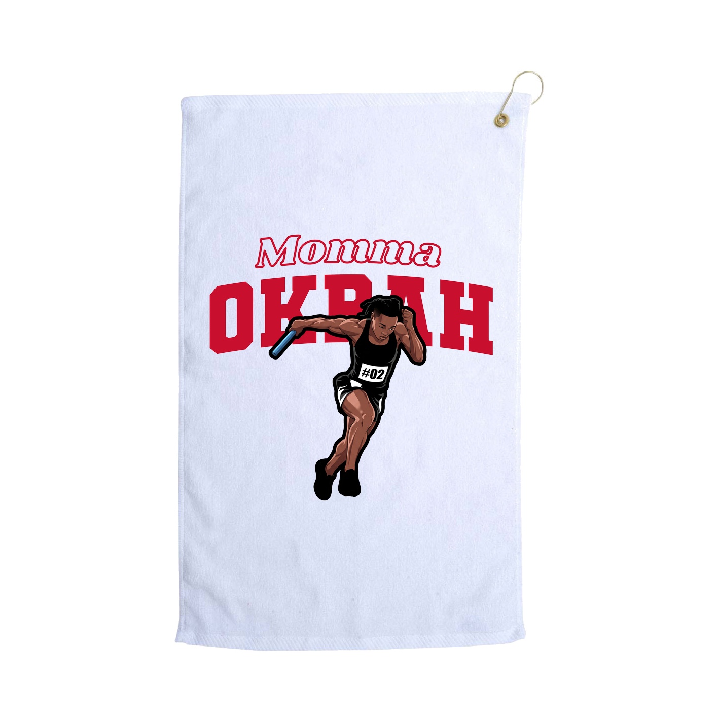 Golf Towel — Mothers Day Block in White
