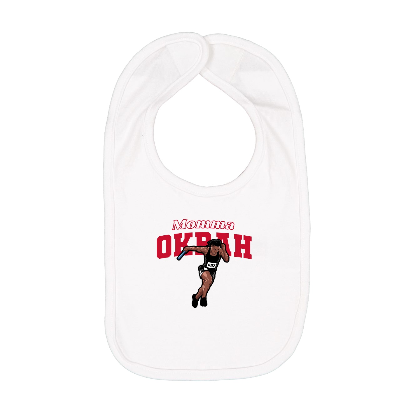 Infant Bib — Mothers Day Block in White
