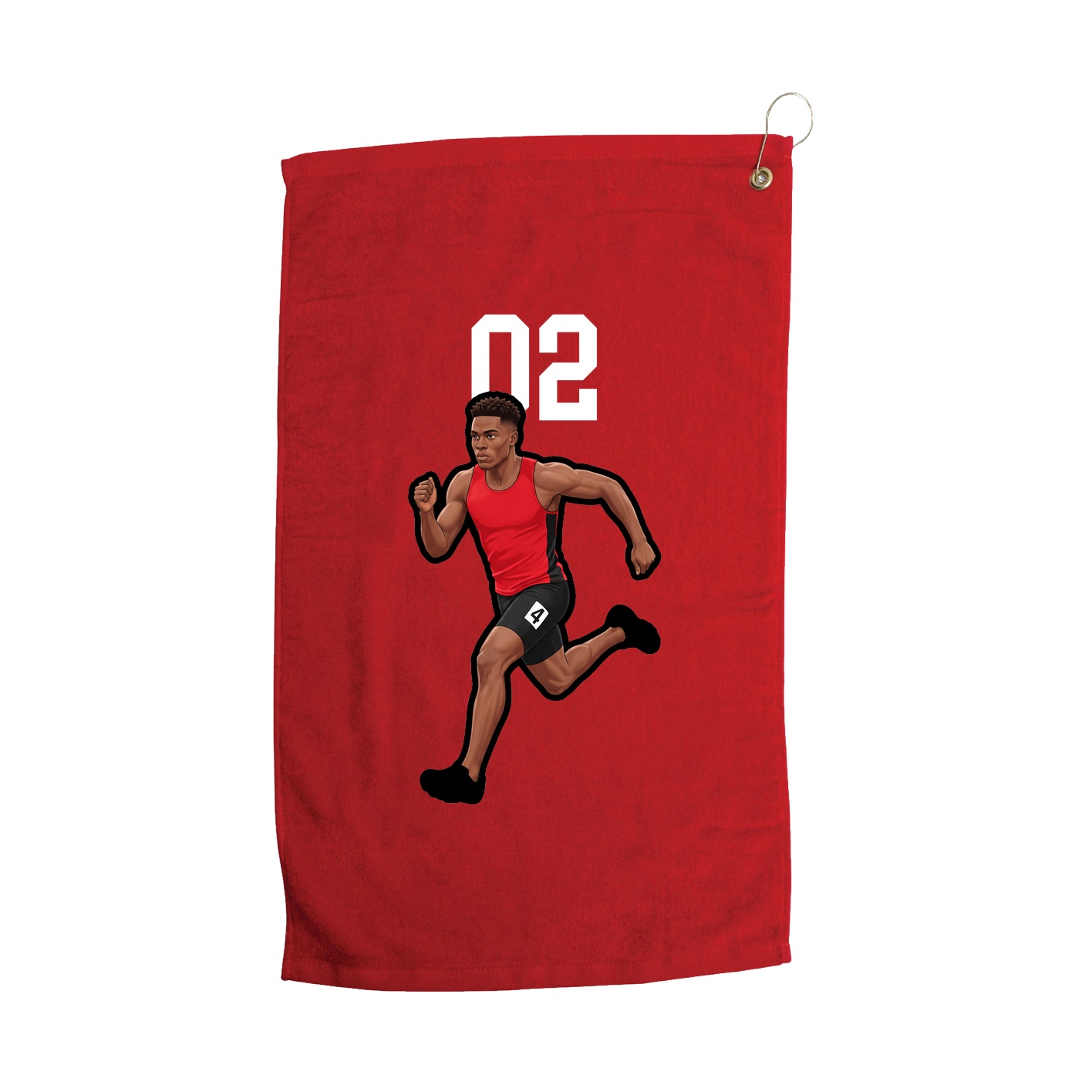 Golf Towel — Number Top in Red
