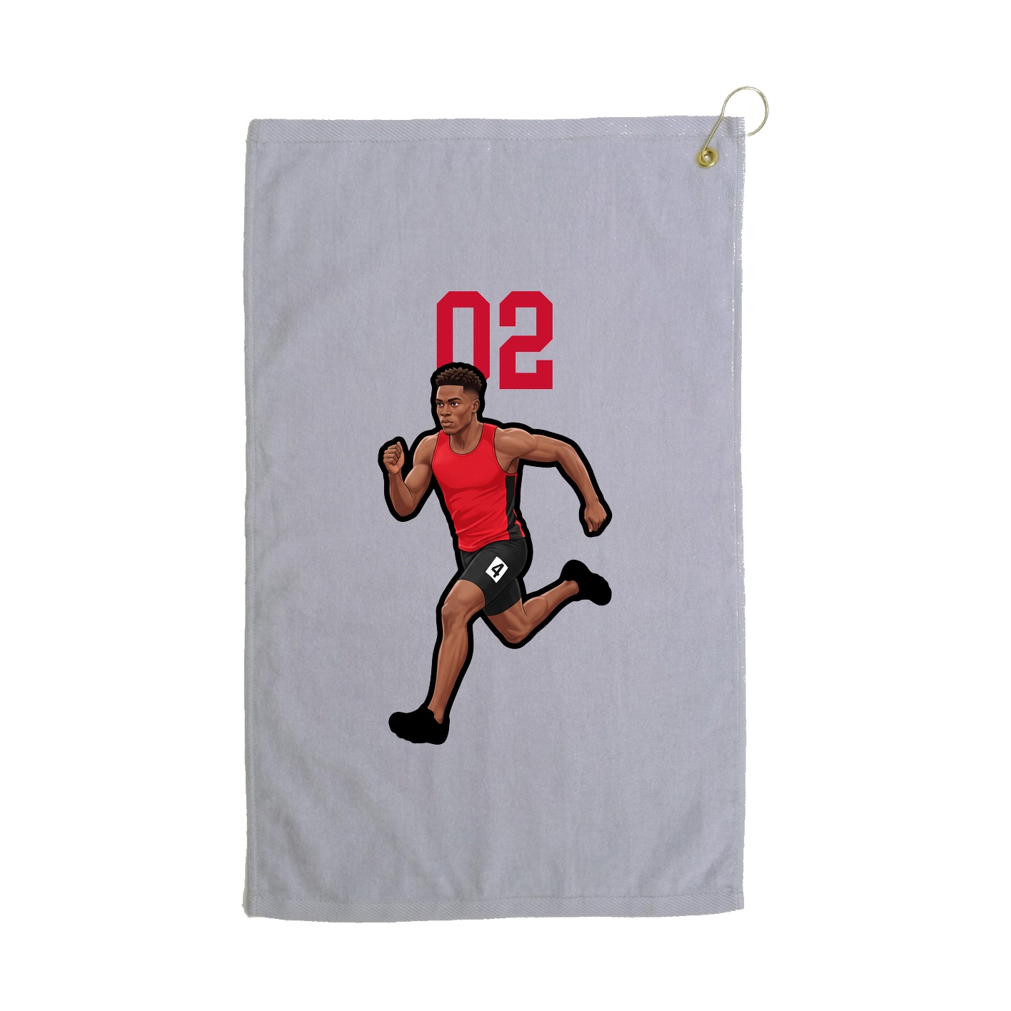 Golf Towel — Number Top in Grey