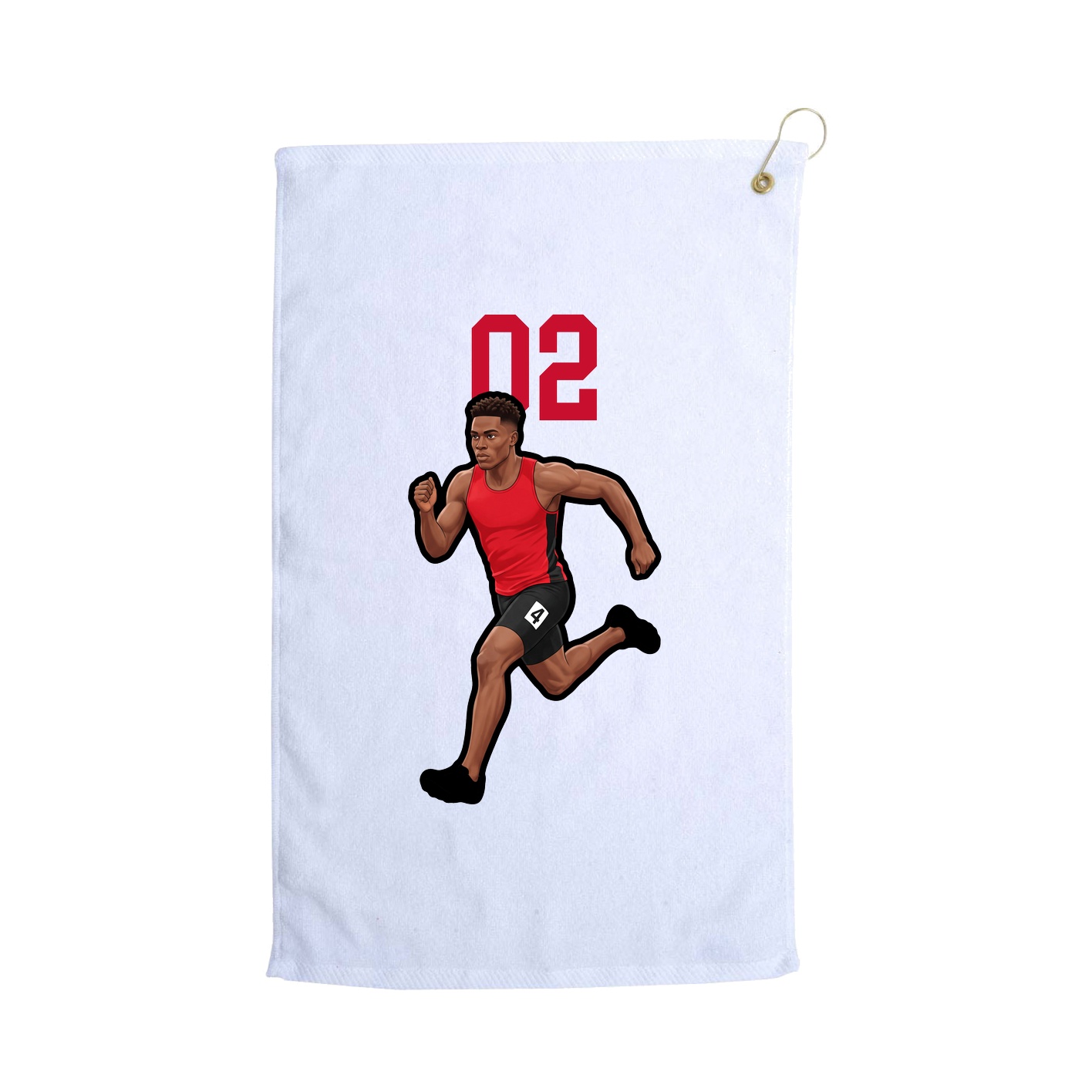Golf Towel — Number Top in White