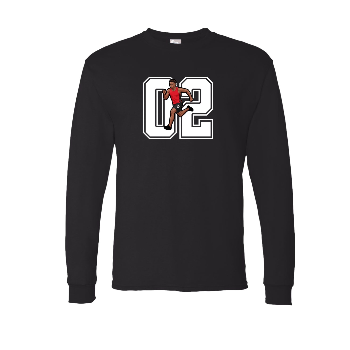 Long Sleeve Tee — Number in Black