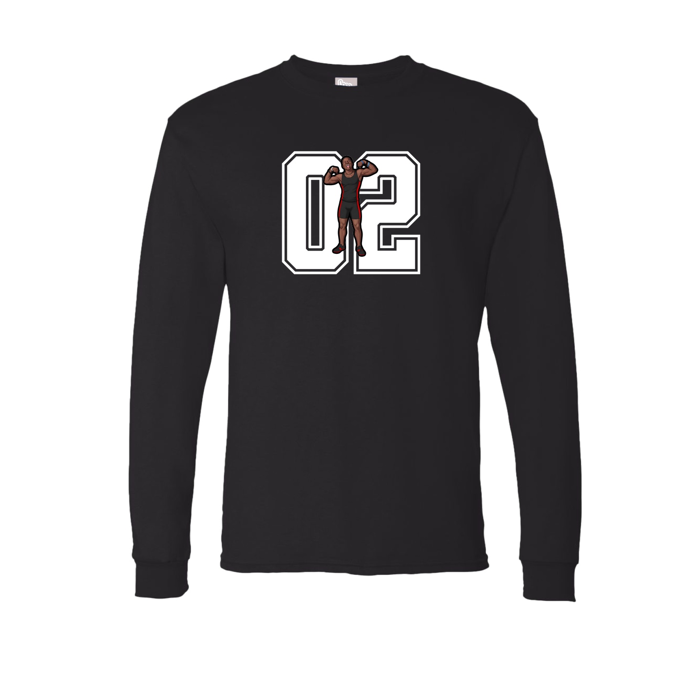 Long Sleeve Tee — Number in Black