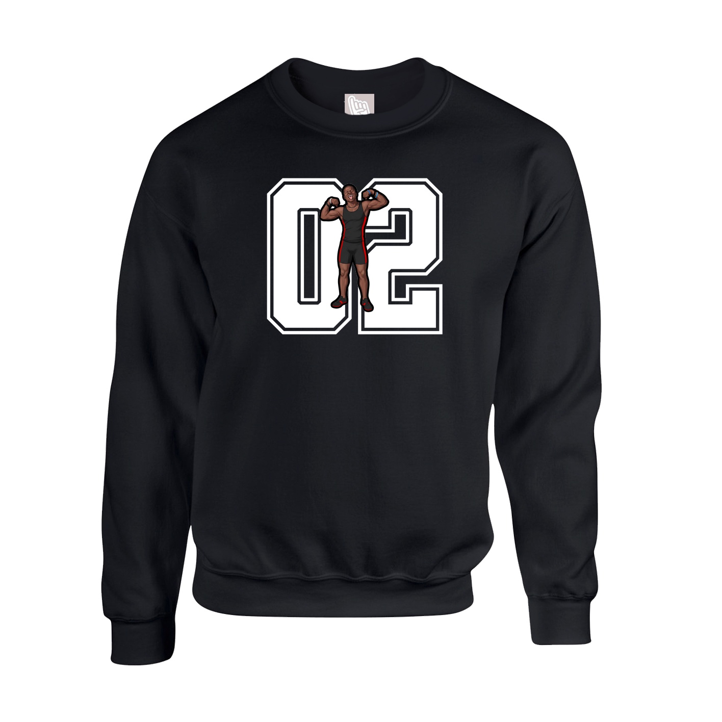 Fleece Crew — Number in Black