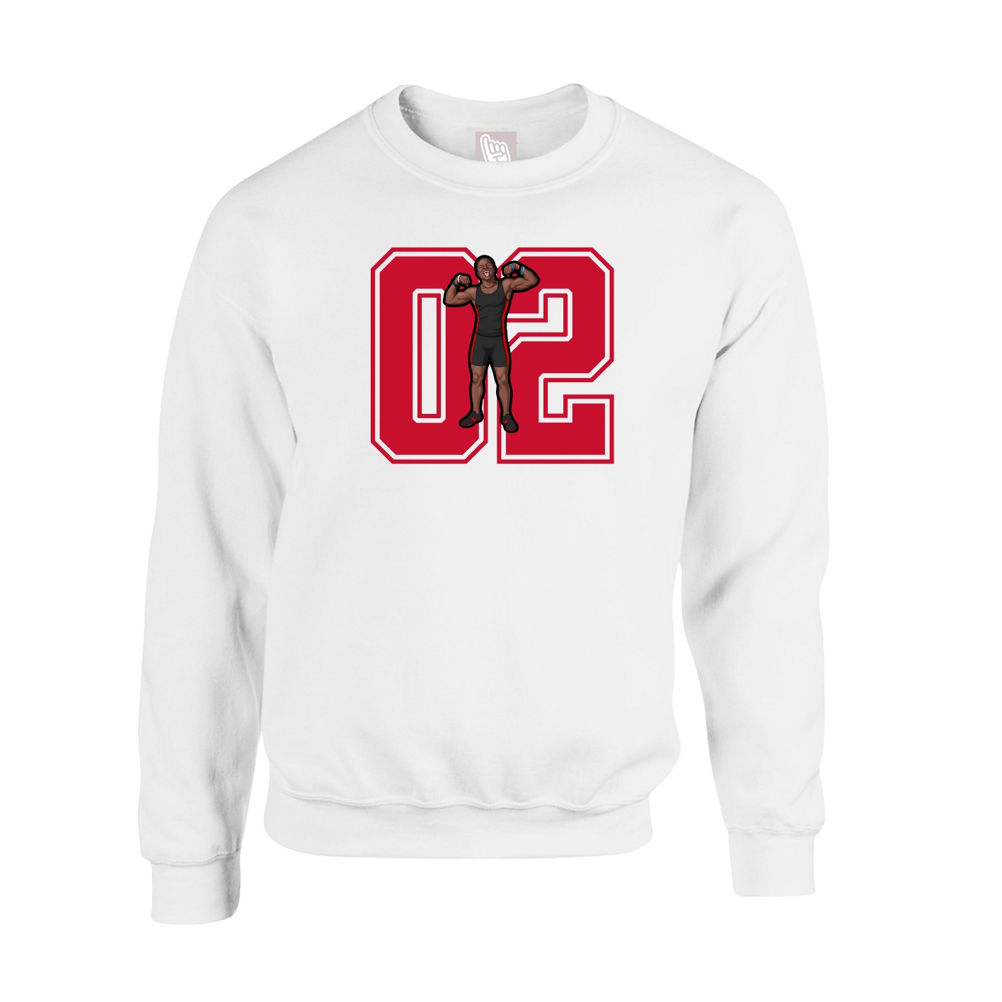 Fleece Crew — Number in White