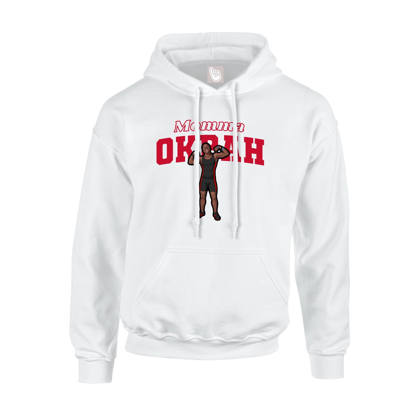 Youth Hoodie — Mothers Day Block in White