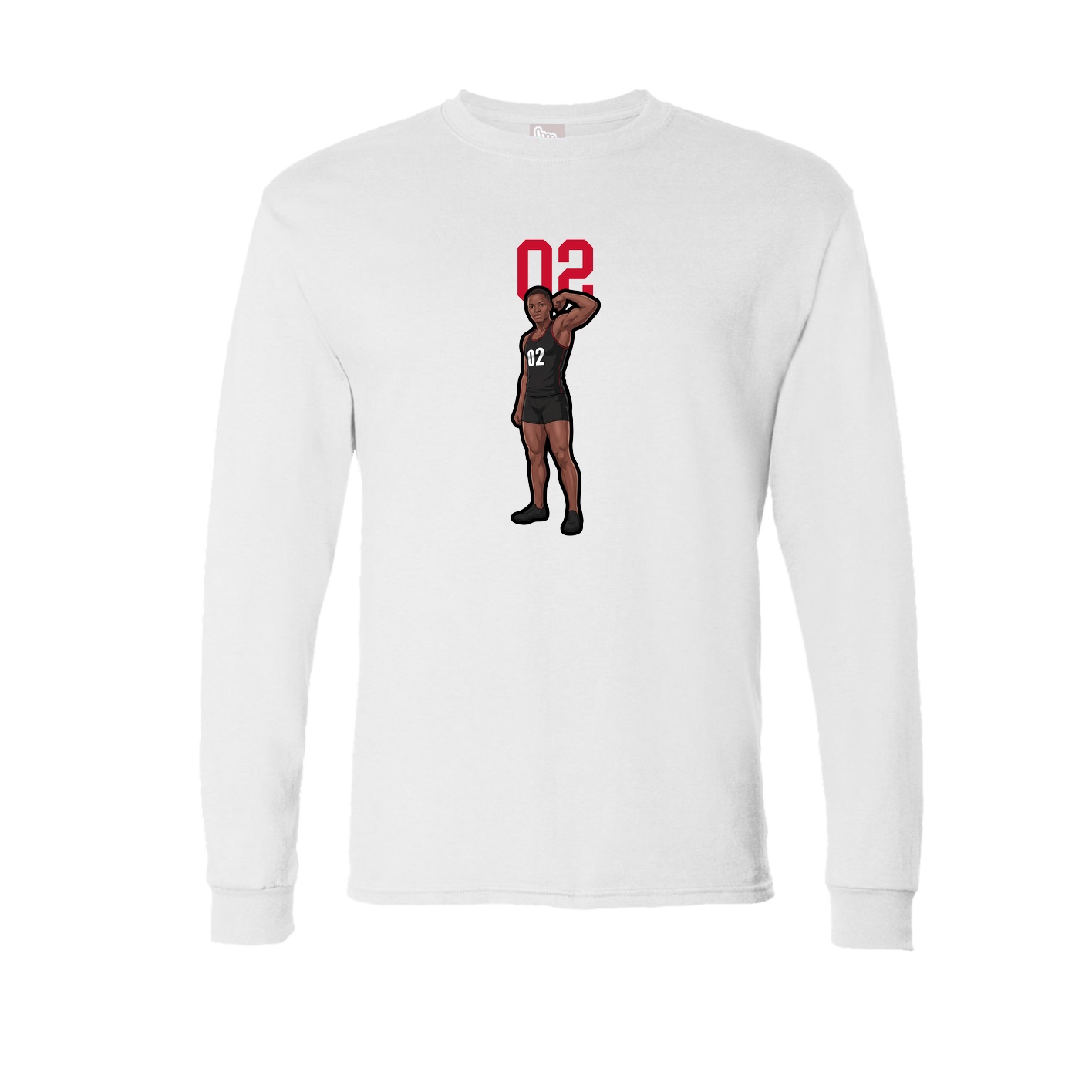 Long Sleeve Tee — Number Top in White