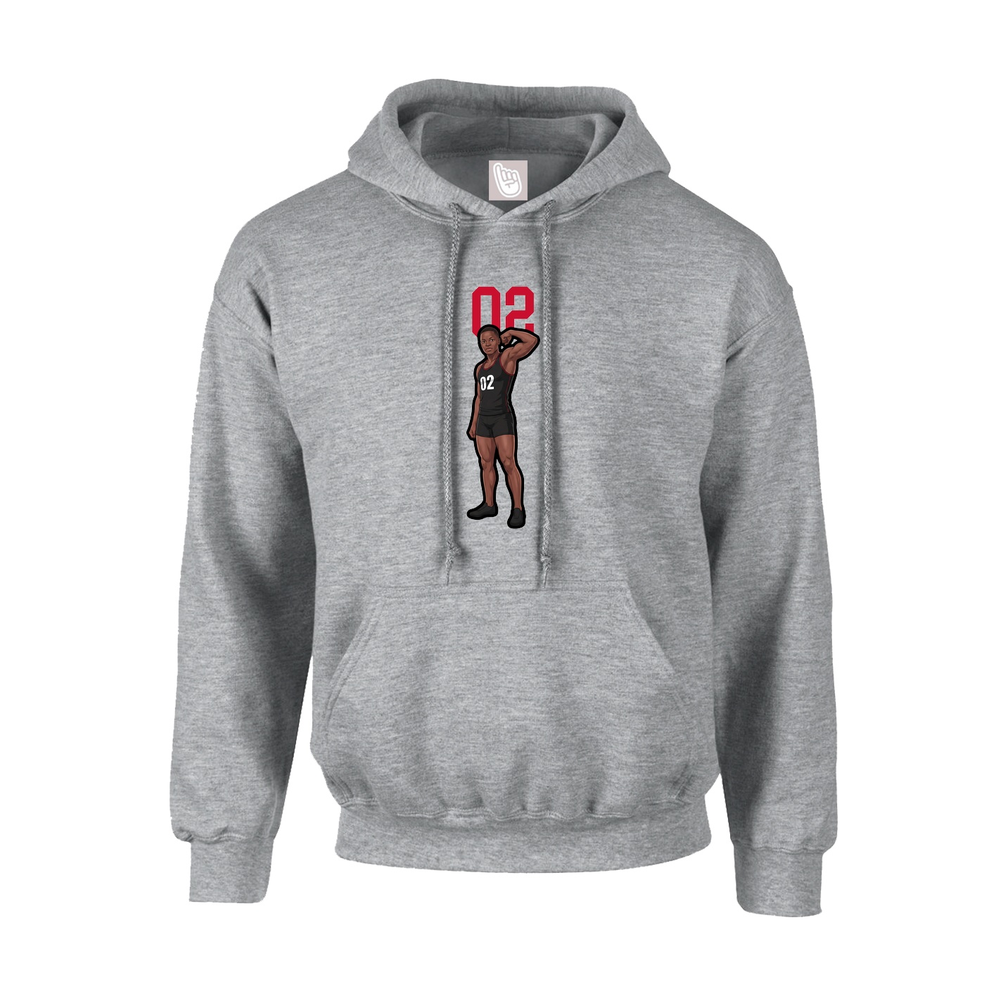 Hoodie — Number Top in Grey