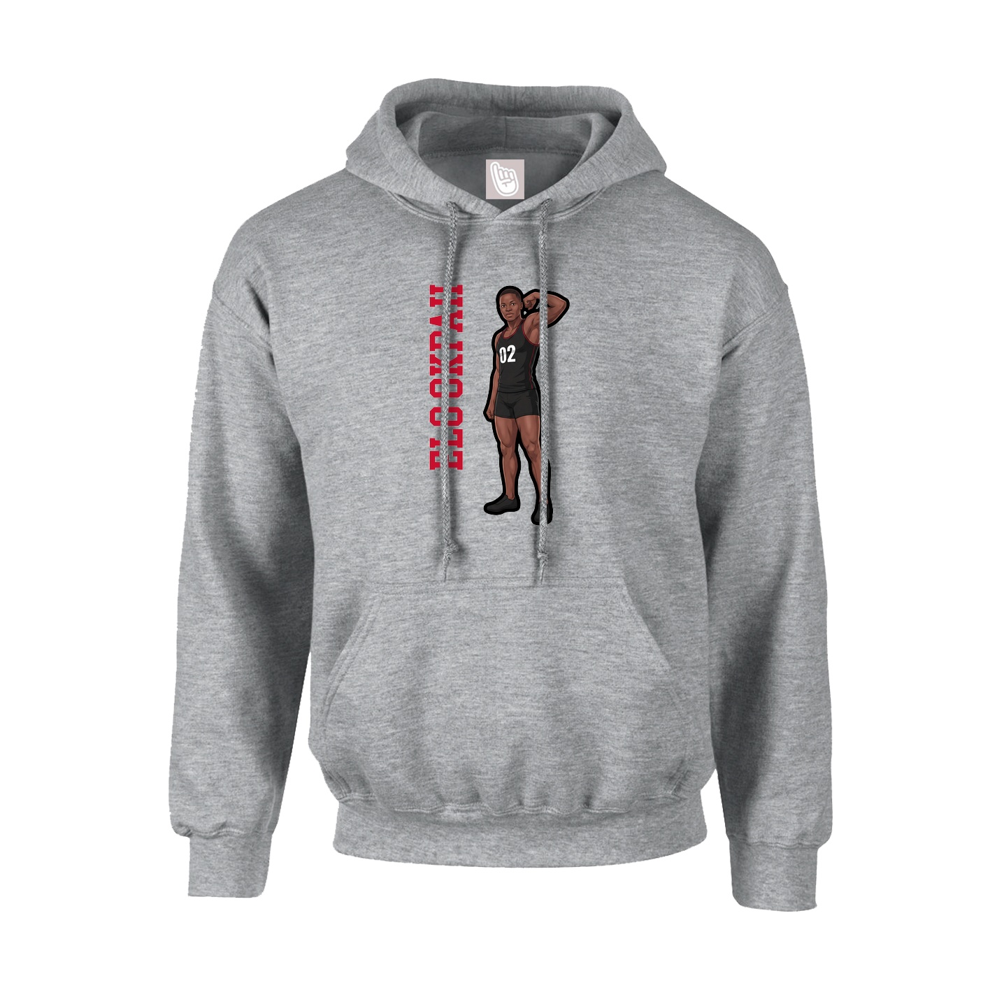 Hoodie — Name Vertical in Grey