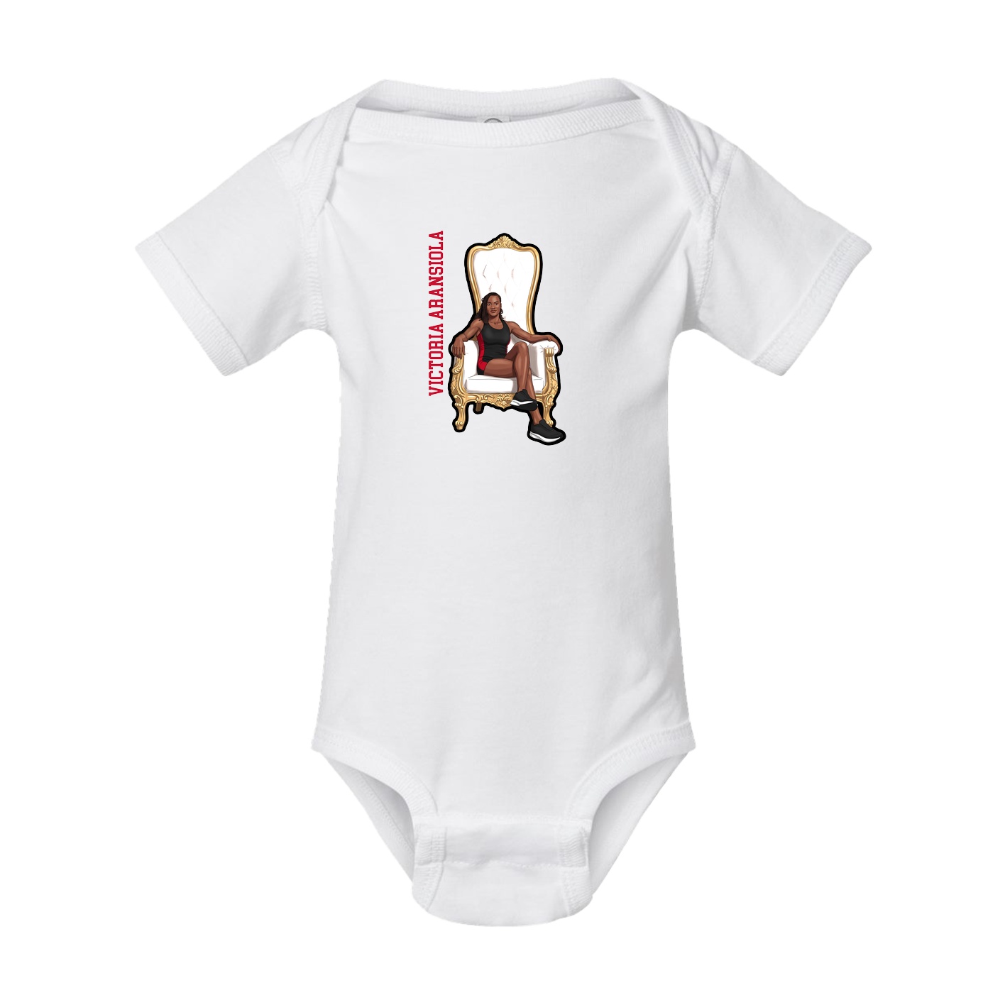 Baby Onesie — Name Vertical in White