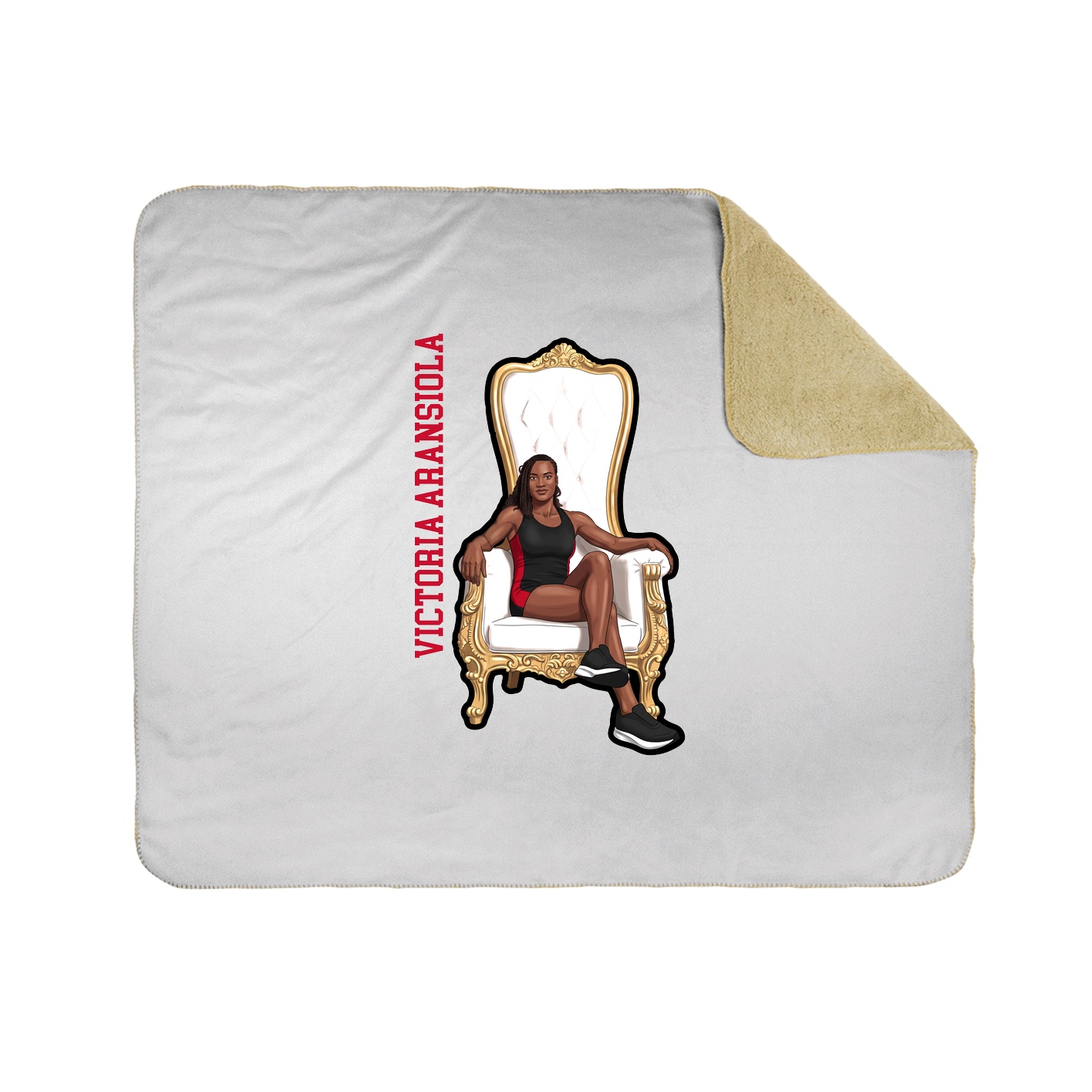 Throw Blanket — Name Vertical in White