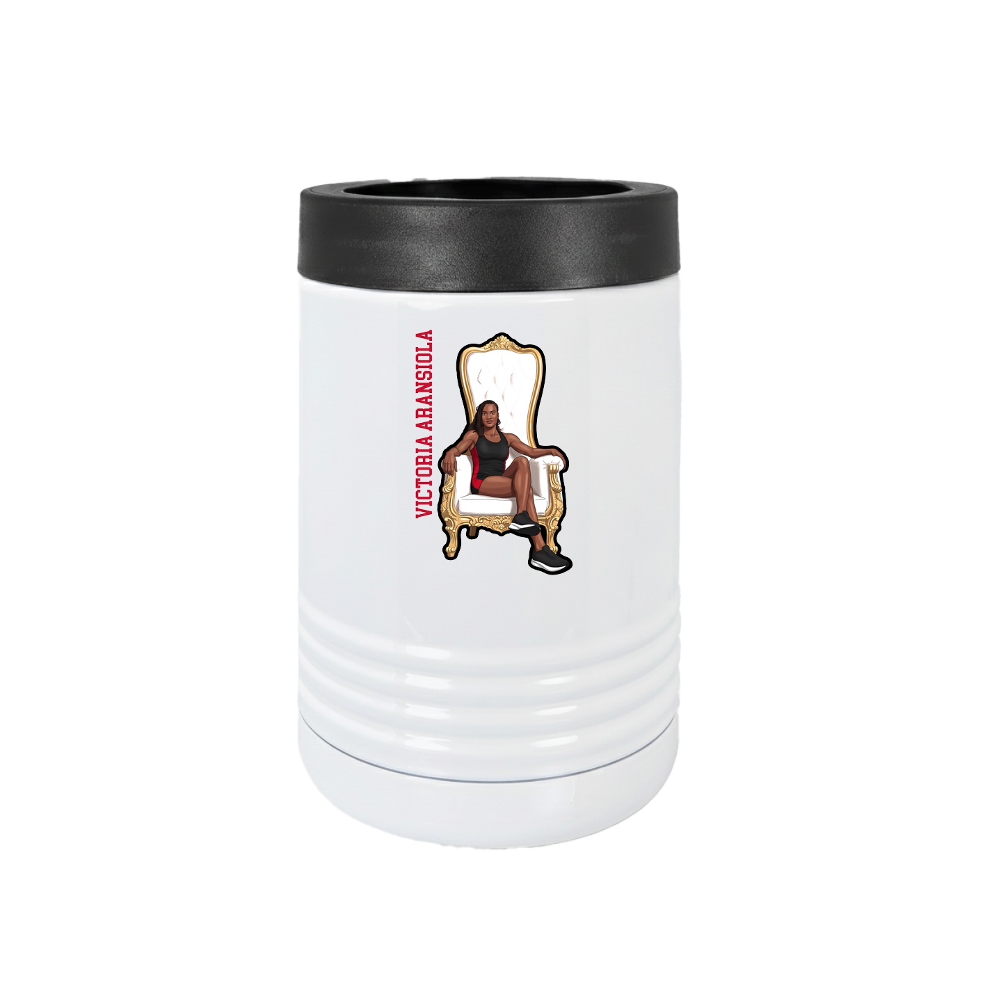 Beverage Holder — Name Vertical in White