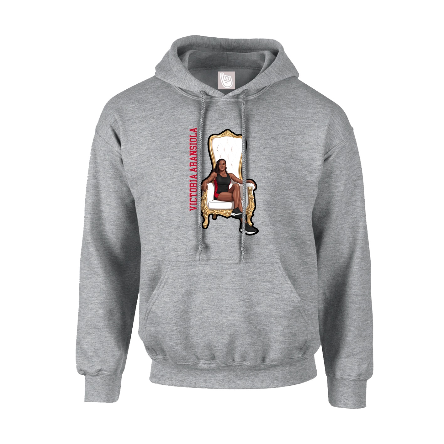 Youth Hoodie — Name Vertical in Grey