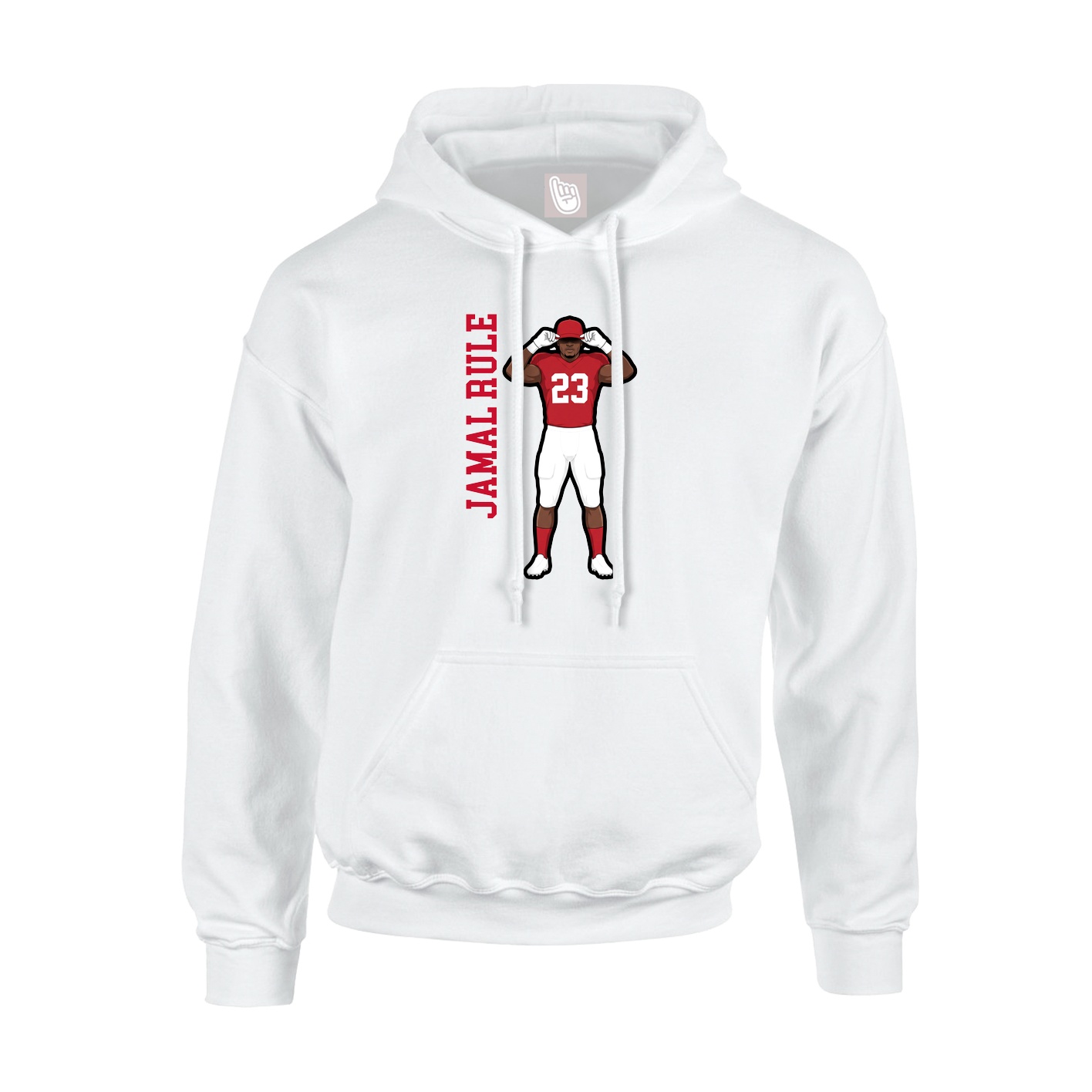 Youth Hoodie — Name Vertical in White
